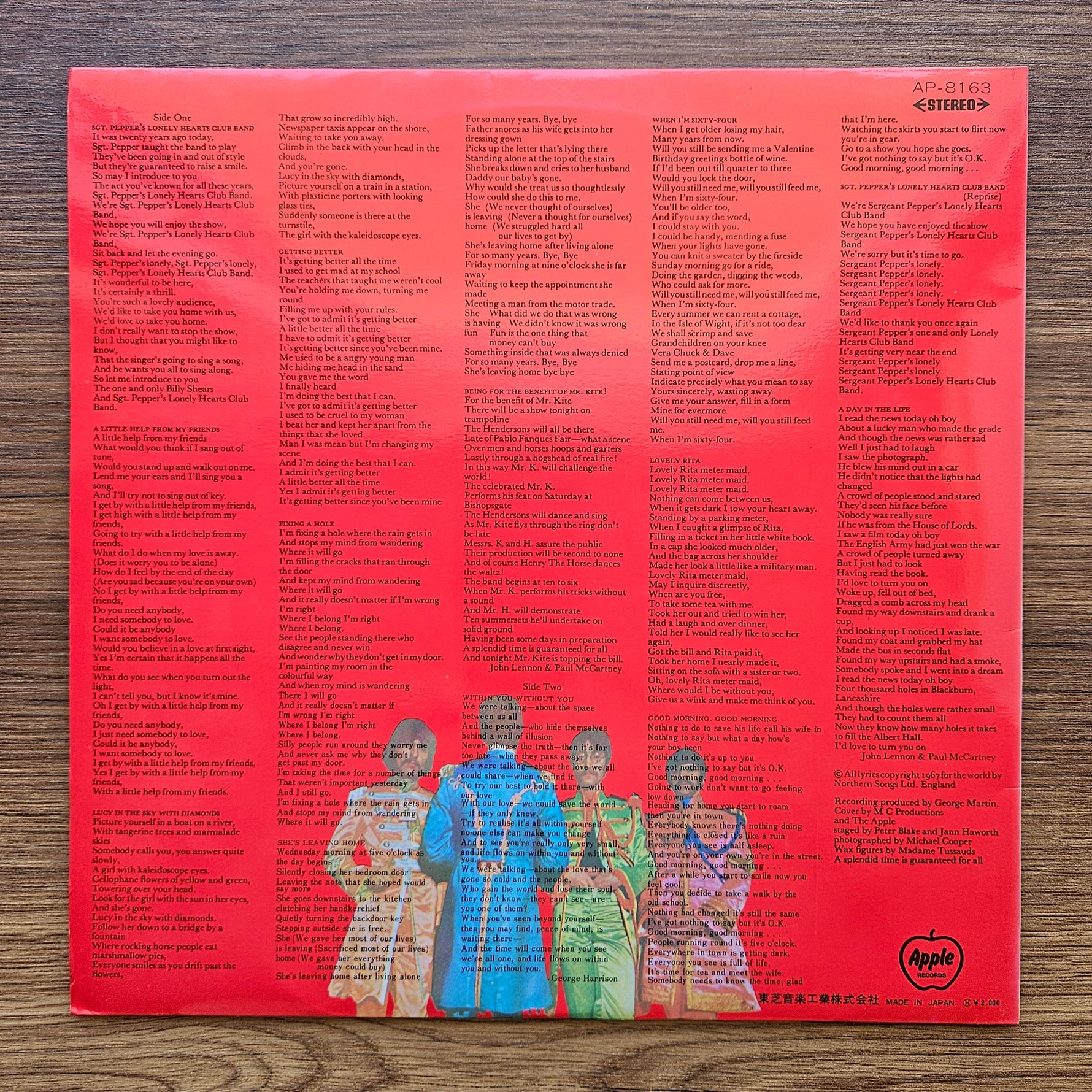 The Beatles – Sgt. Pepper's Lonely Hearts Club Band 33'lük LP PLAK Japan Vinyl