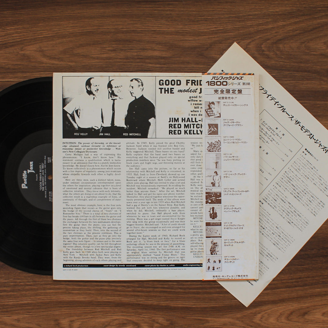Jim Hall & Red Mitchell & Red Kelly - Good Friday Blues The Modest Jazz Trio 33'lük LP PLAK Japan Vinyl