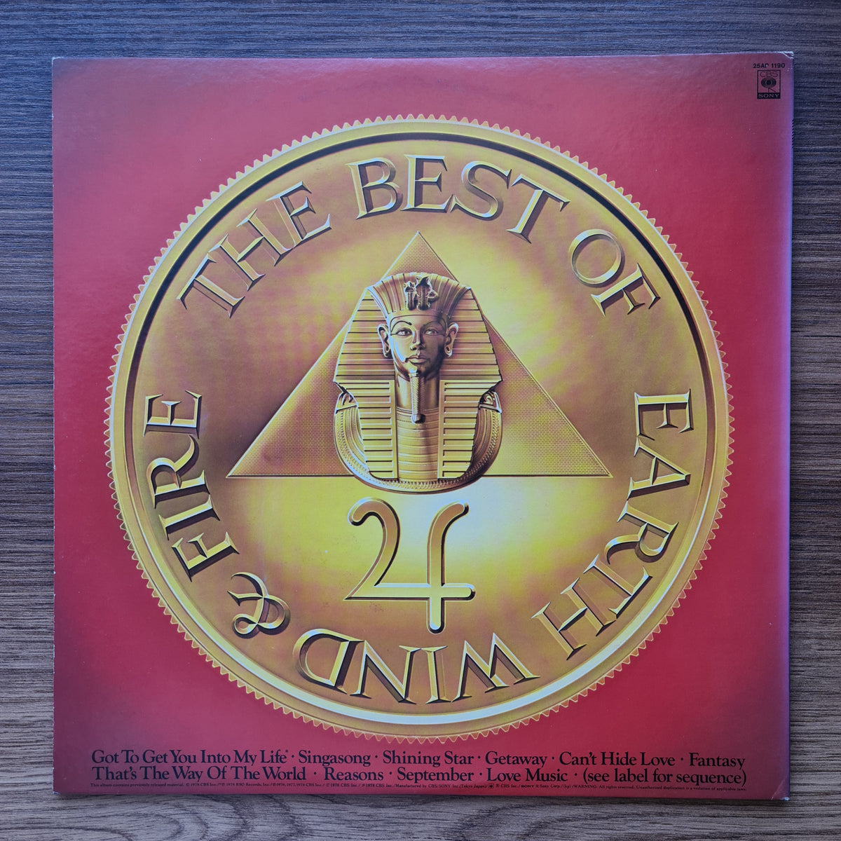 Earth, Wind & Fire – The Best Of Vol. 1 33'lük LP PLAK Japan Vinyl