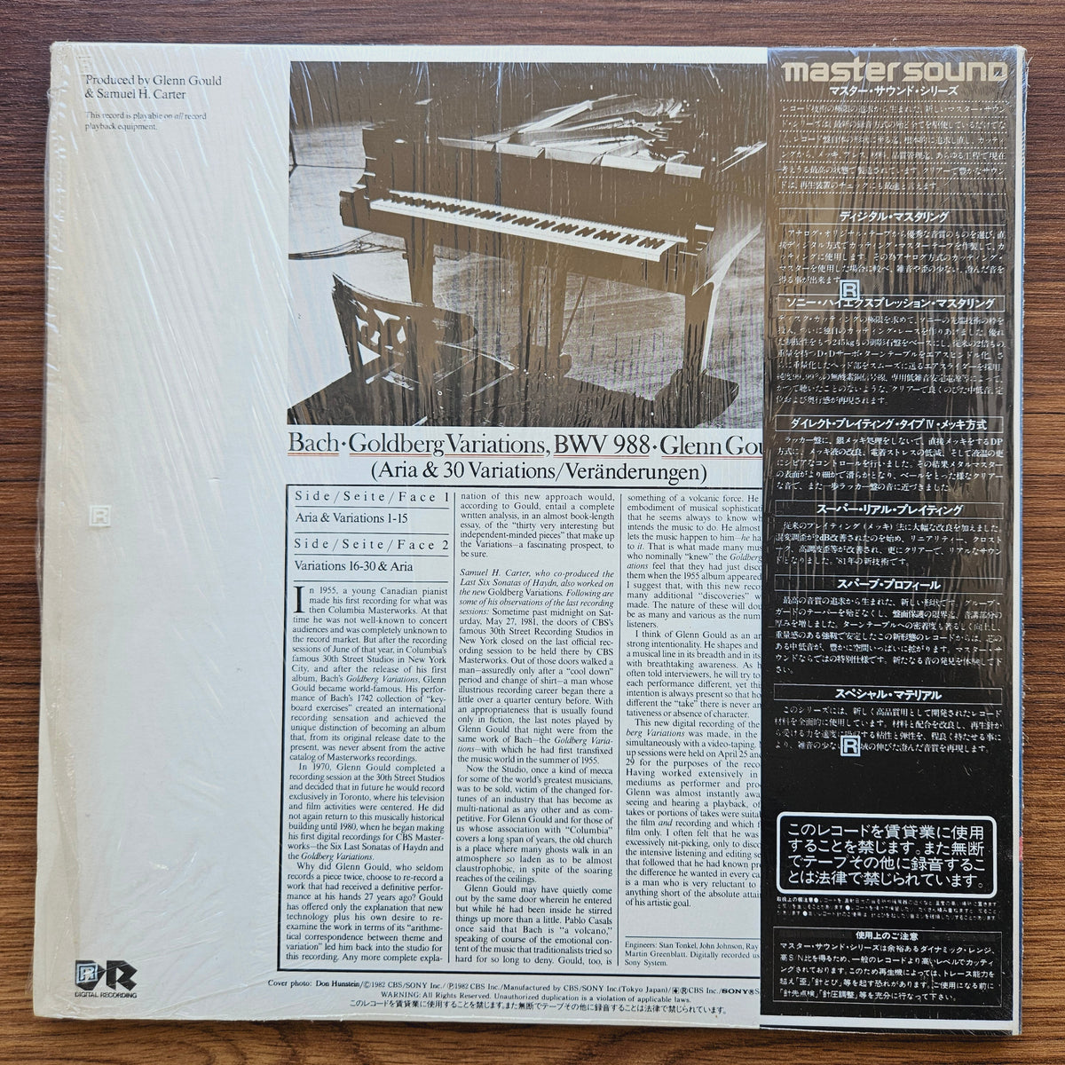 Bach & Glenn Gould – The Goldberg Variations 33'lük LP PLAK Japan Vinyl