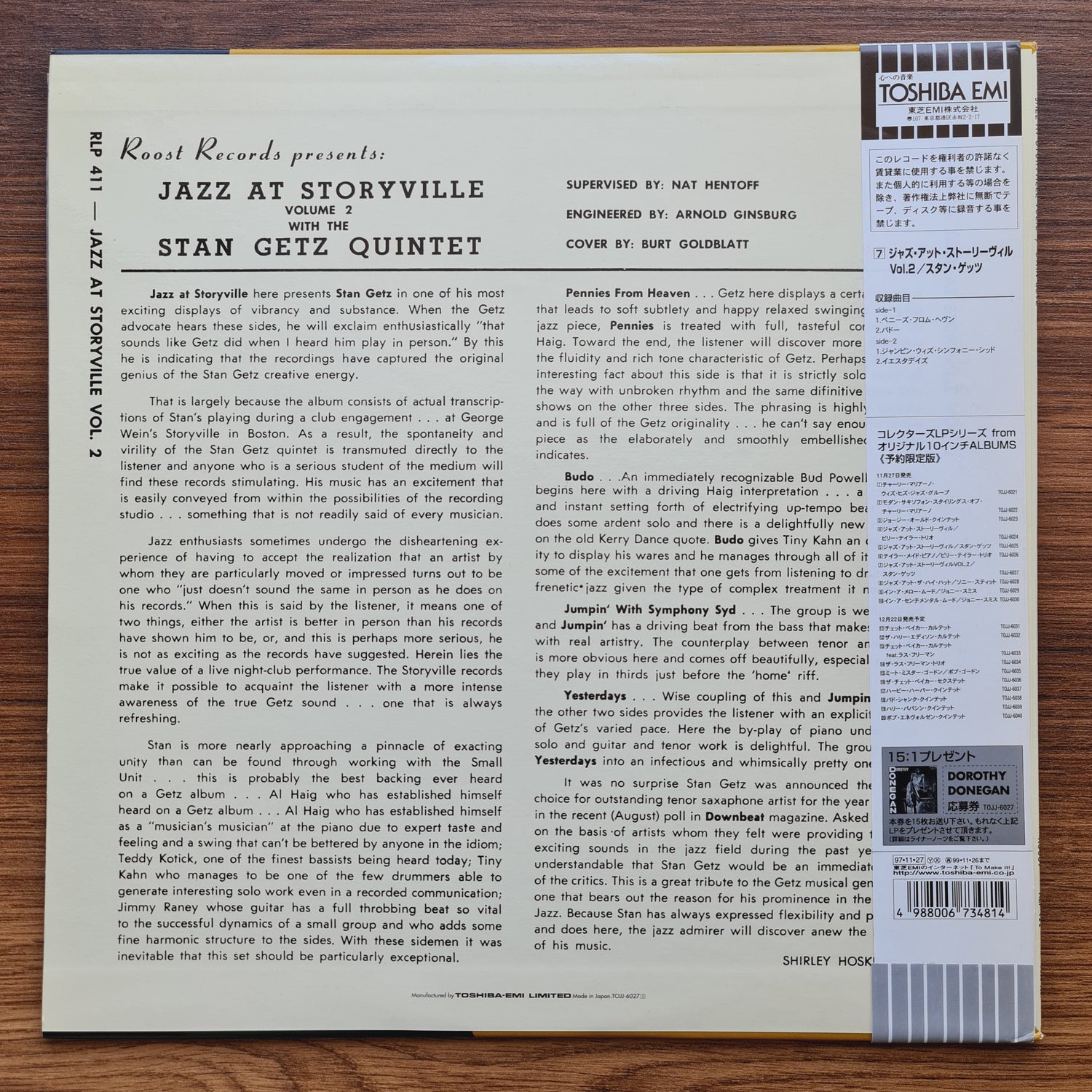 Stan Getz – At Storyville Vol. 2 Japan Vinyl