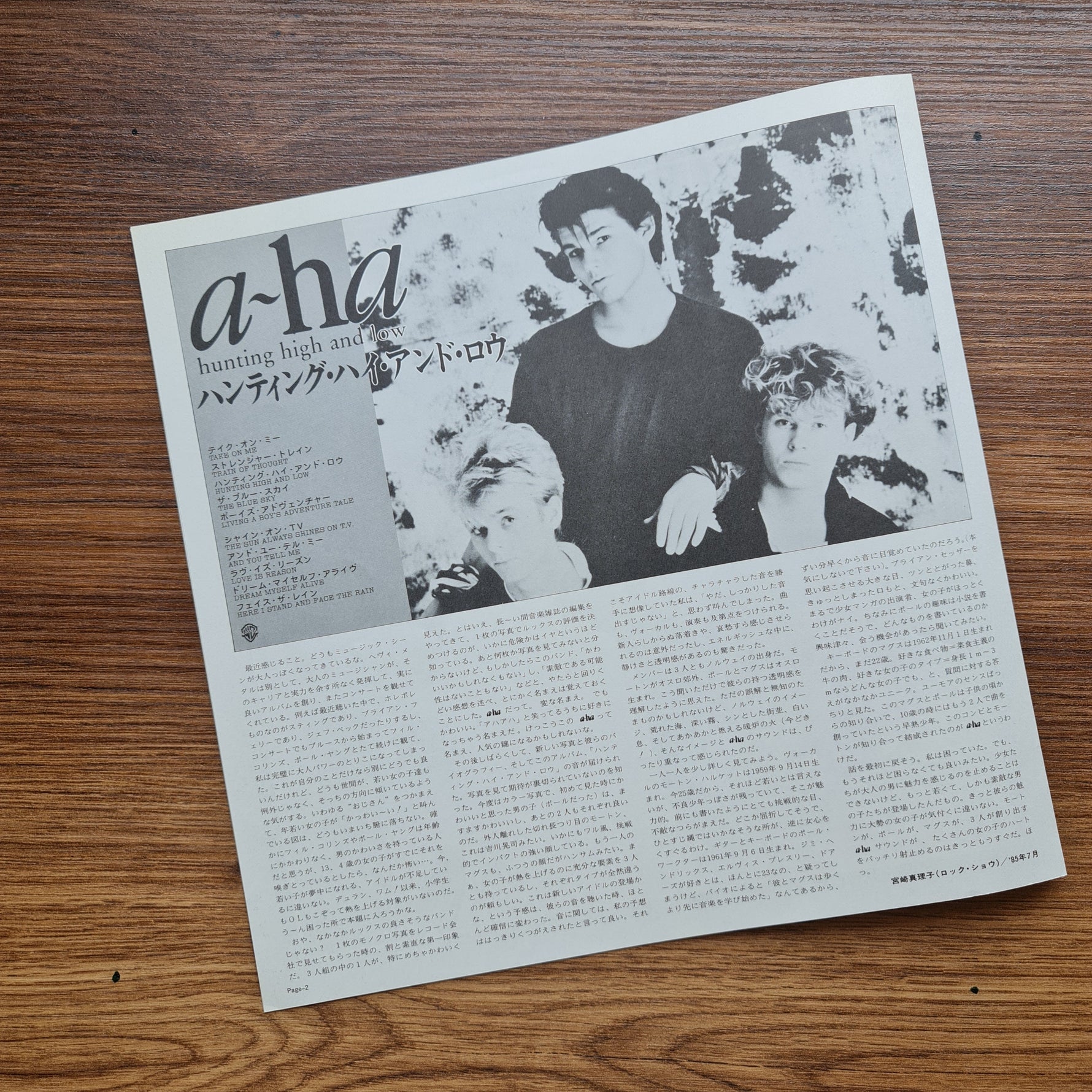 A-ha - Hunting High And Low Japan Vinyl