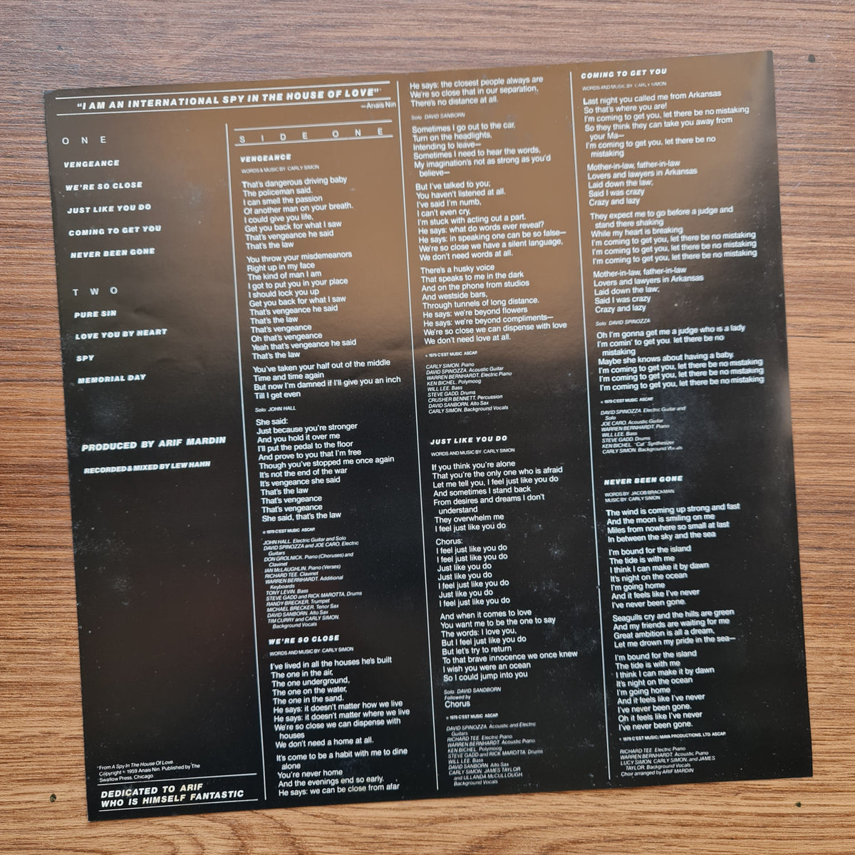 Carly Simon – Spy 33'lük LP PLAK Japan Vinyl