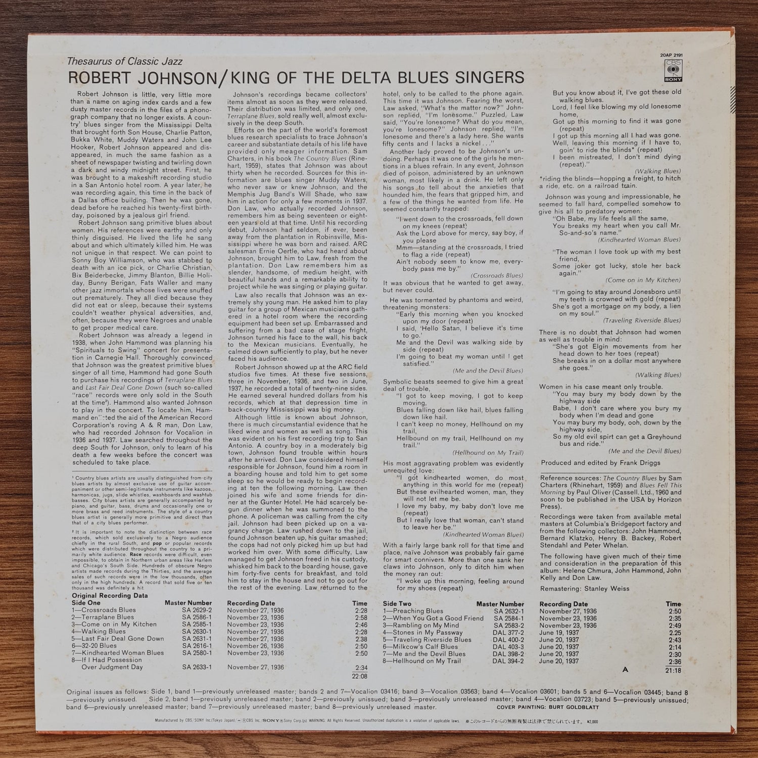 Robert Johnson – King Of The Delta Blues Singers Japan Vinyl