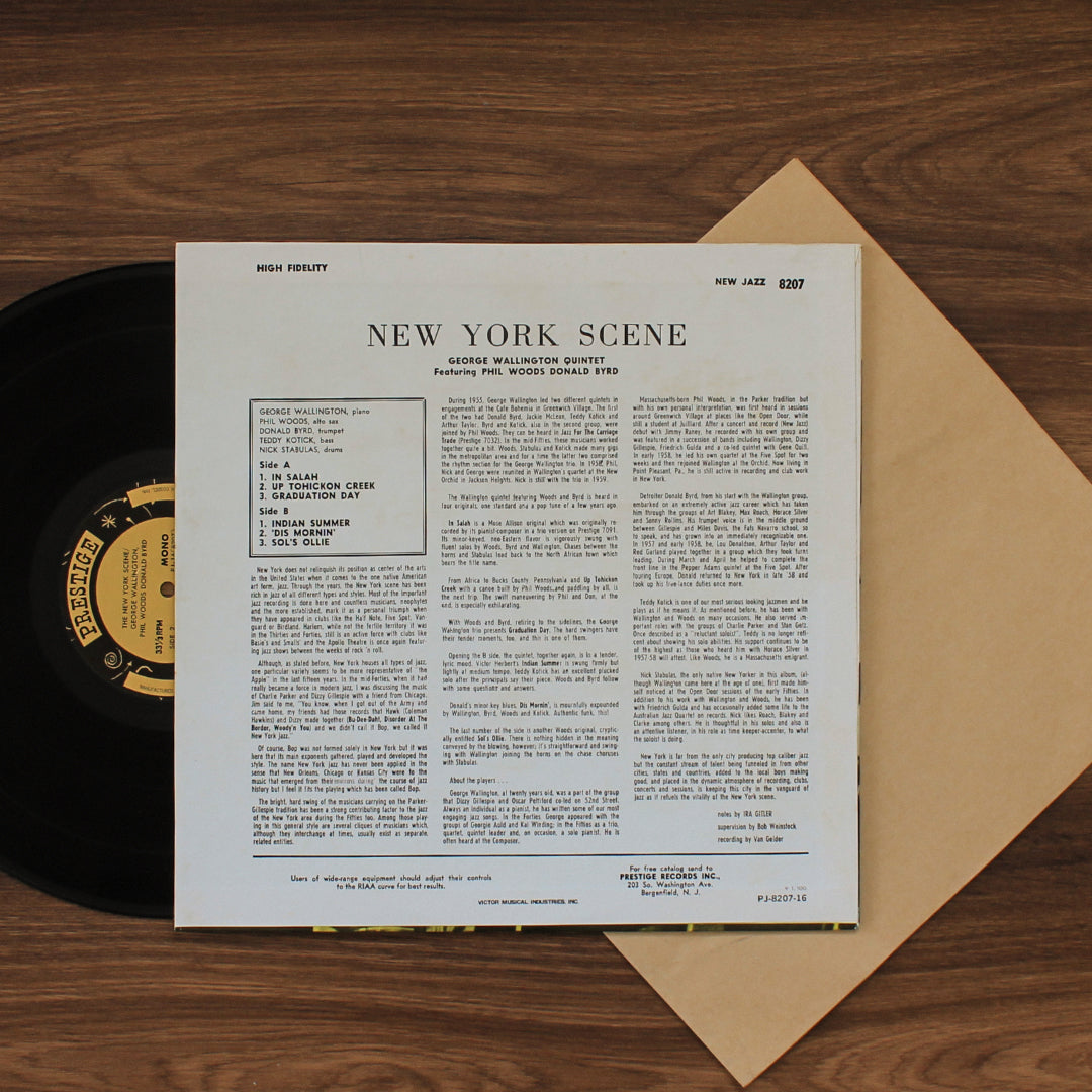George Wallington Quintet Featuring Phil Woods, Donald Byrd - The New York Scene 33'lük LP PLAK Japan Vinyl