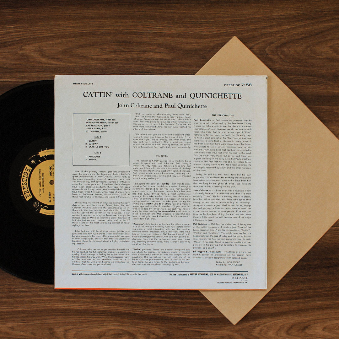 John Coltrane And Paul Quinichette - Cattin' With Coltrane And Quinichette Japan Vinyl