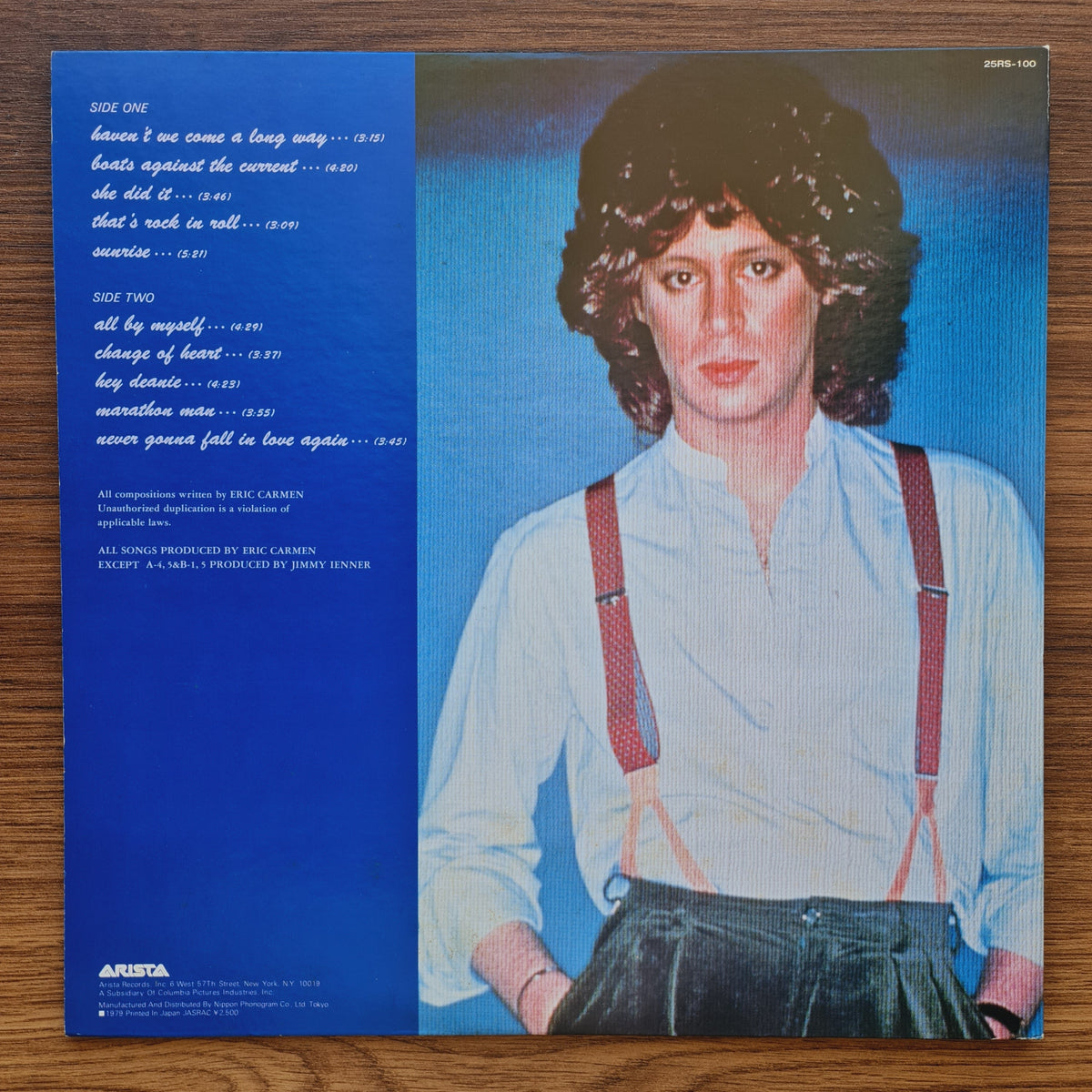 Eric Carmen – The Best Of Eric Carmen 33'lük LP PLAK Japan Vinyl