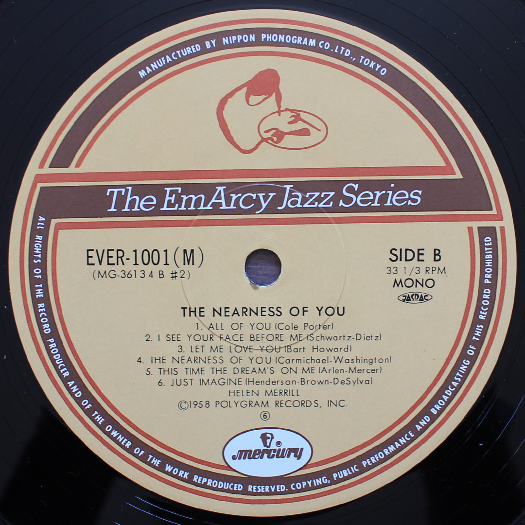 Helen Merrill - The Nearness Of You Japan Vinyl
