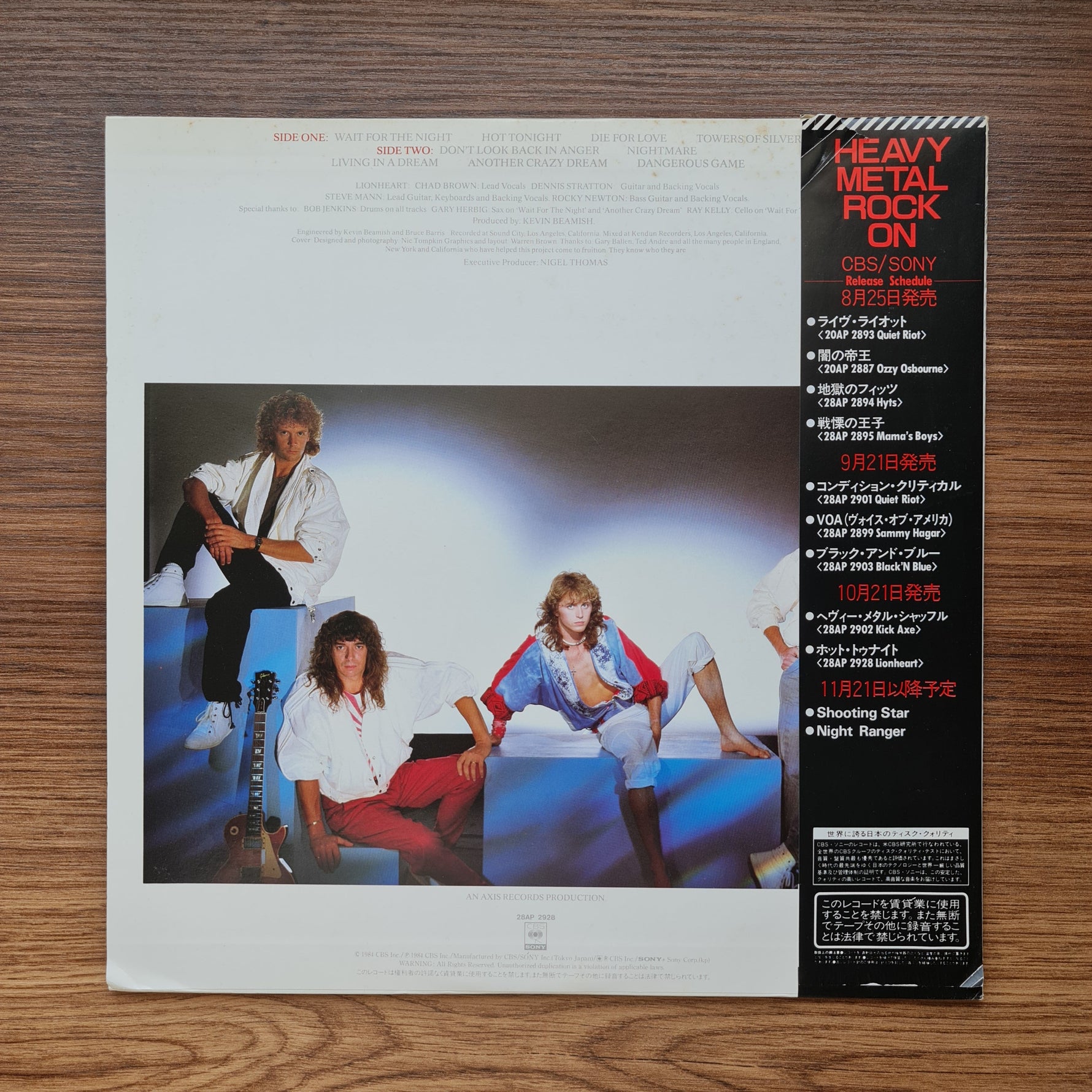 Lionheart – Hot Tonight 33'lük LP PLAK Japan Vinyl