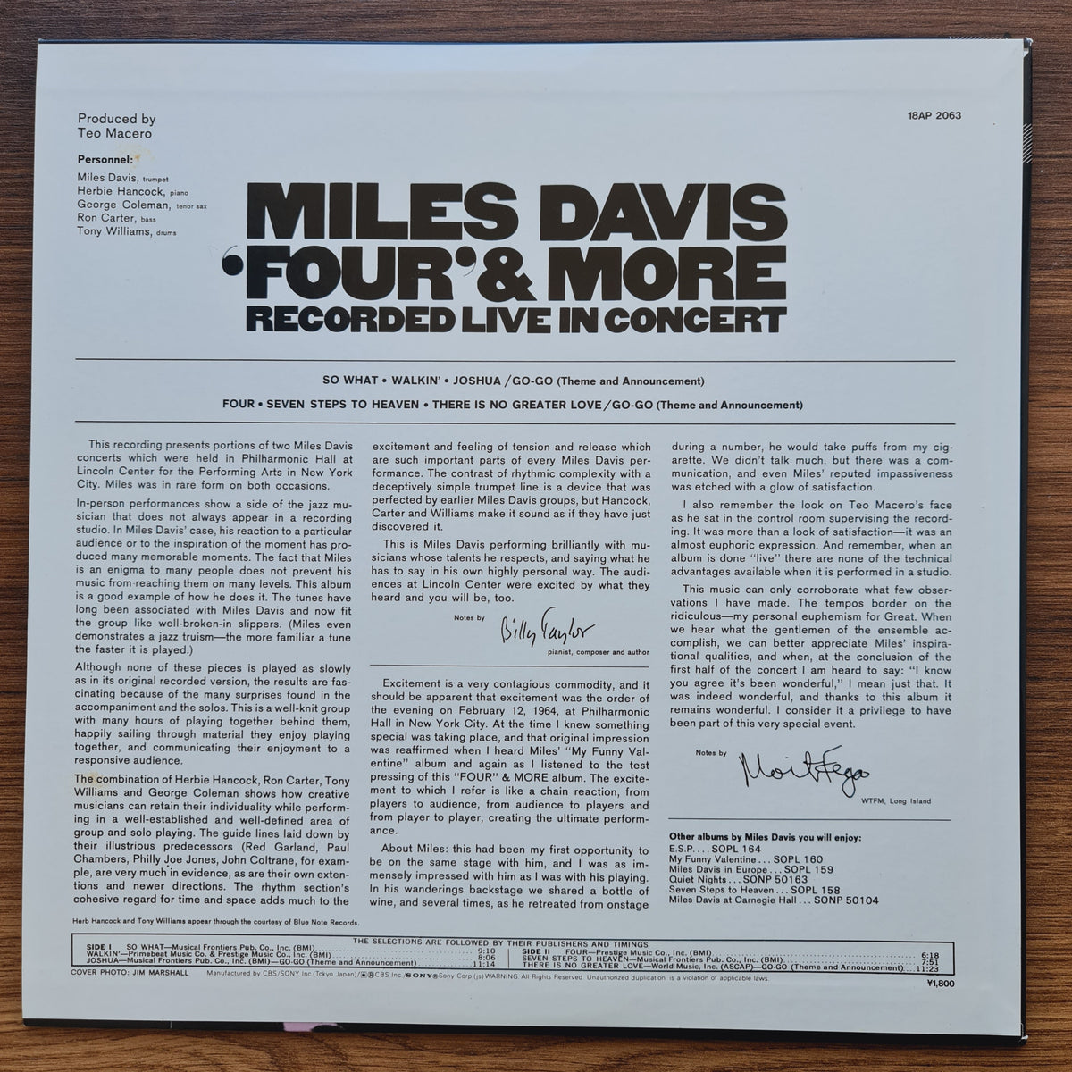Miles Davis – 'Four' & More (Recorded Live In Concert) 33'lük LP PLAK Japan Vinyl