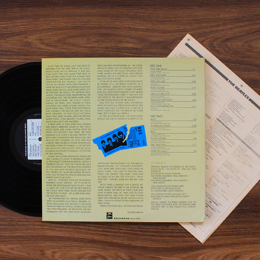 The Beatles - The Beatles At The Hollywood Bowl 33'lük LP PLAK Japan Vinyl