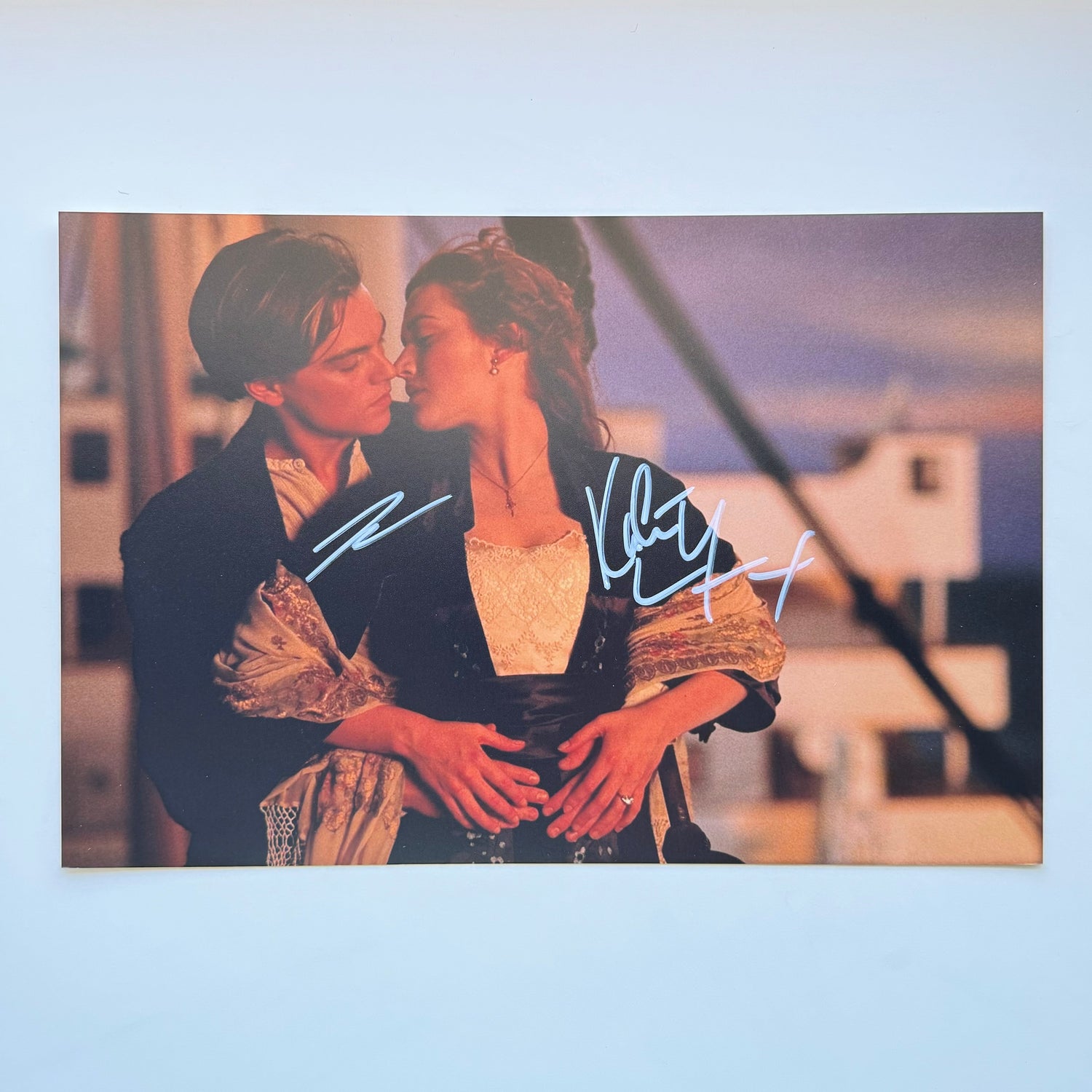 Leonardo DiCaprio & Kate Wins Titanic 20x30 cm El İmzalı Fotoğraf(Ömür Boyu COA) Japan Vinyl