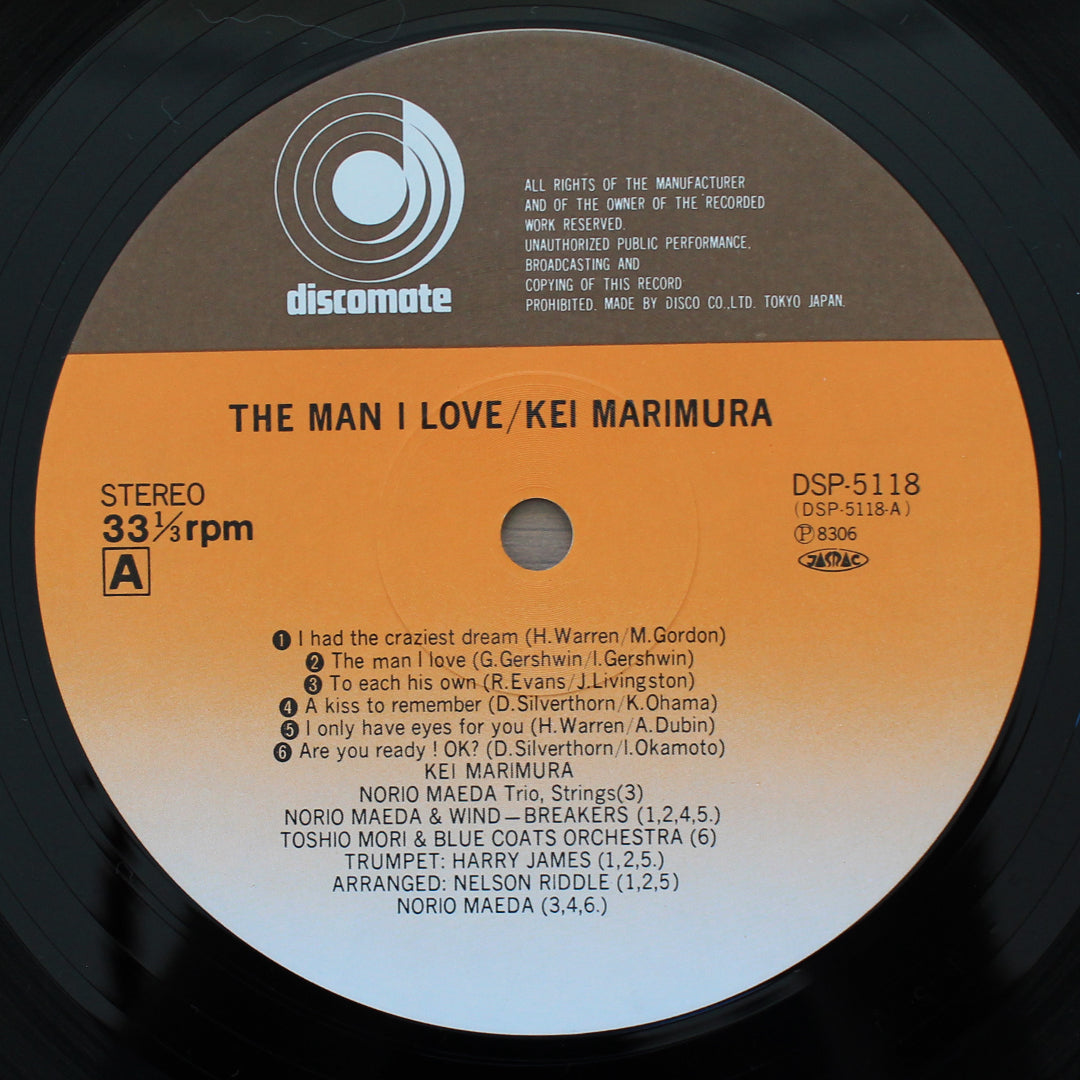 Kei Marimura – The Man I Love İmzalı Plak Japan Vinyl