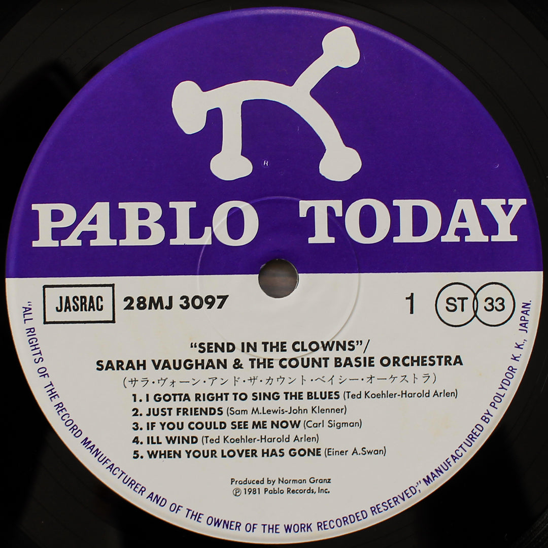 Sarah Vaughan & The Count Basie Orchestra - Send In The Clowns Japan Vinyl