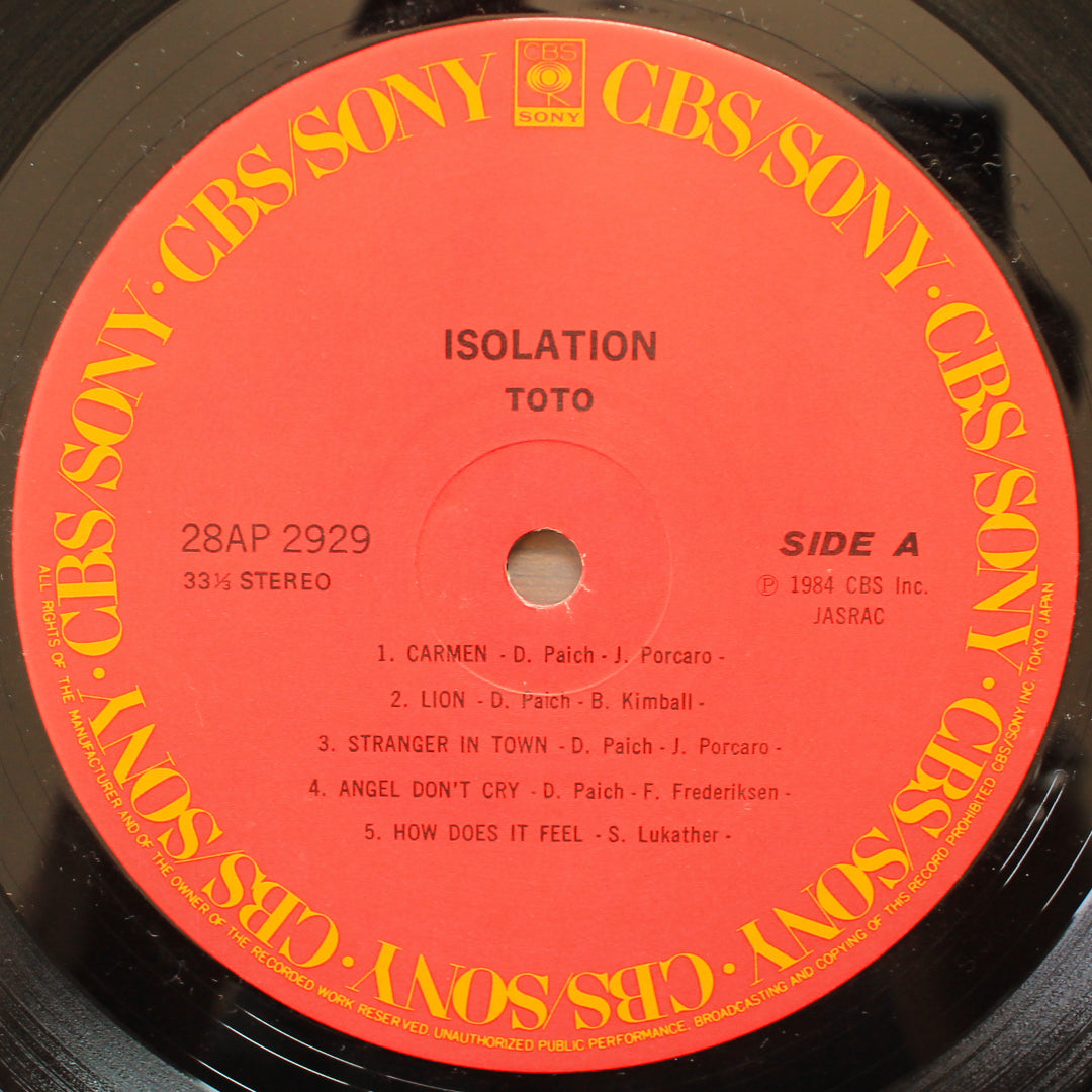 Toto - Isolation Japan Vinyl