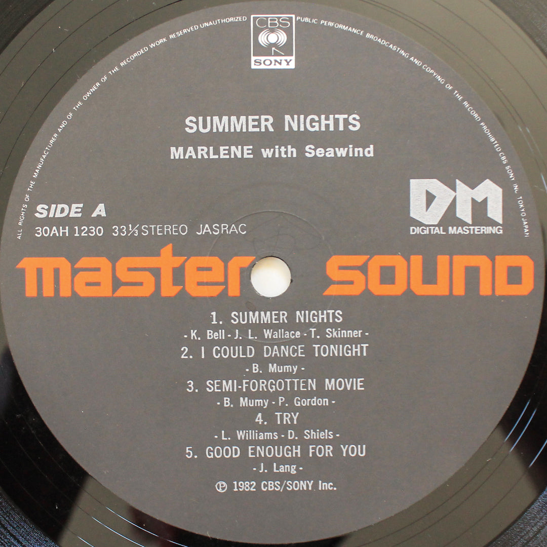 Marlene & With Seawind – Summer Nights 33'lük LP PLAK Japan Vinyl