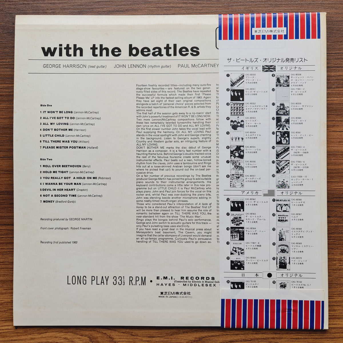 The Beatles – With The Beatles 33'lük LP PLAK Japan Vinyl
