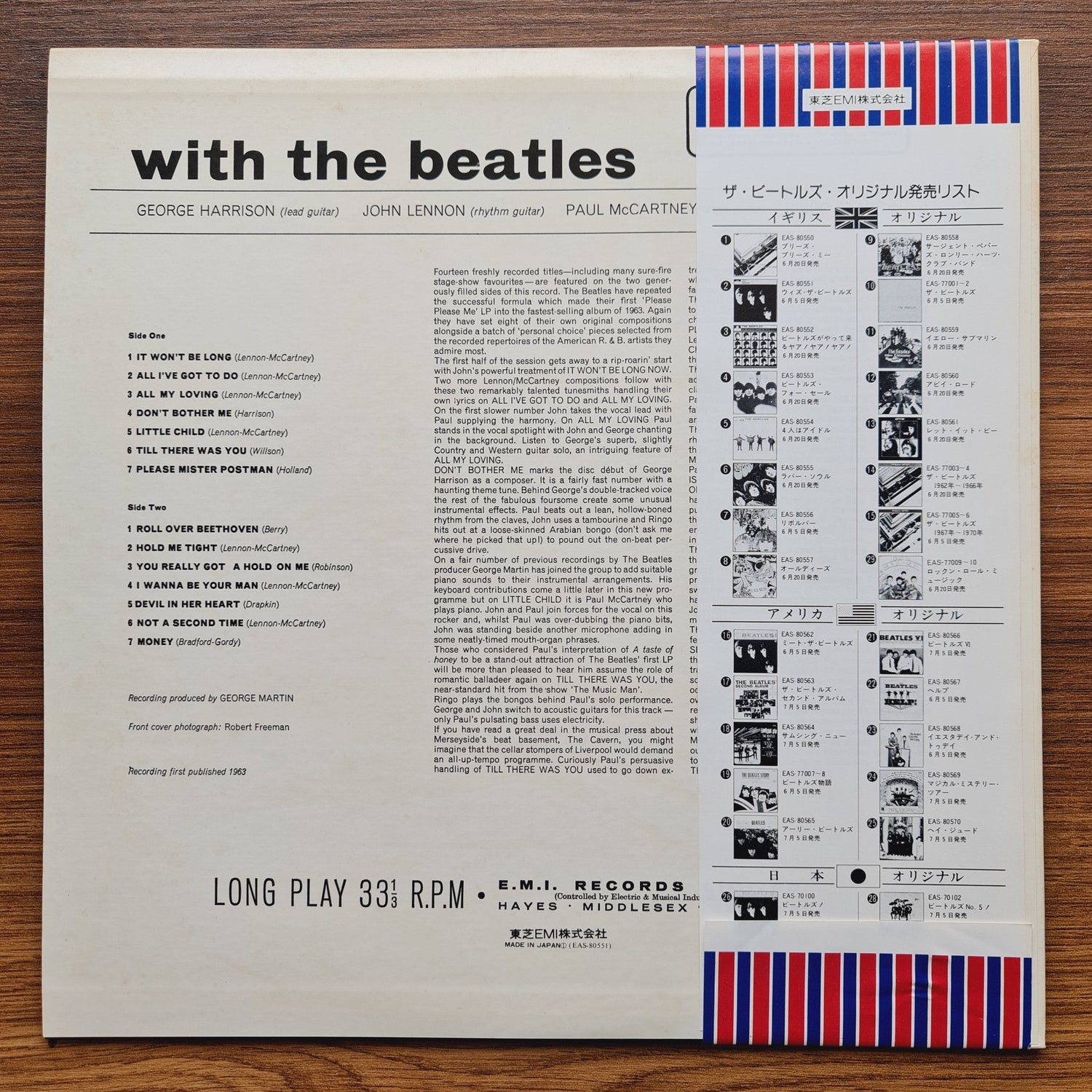 The Beatles – With The Beatles 33'lük LP PLAK Japan Vinyl