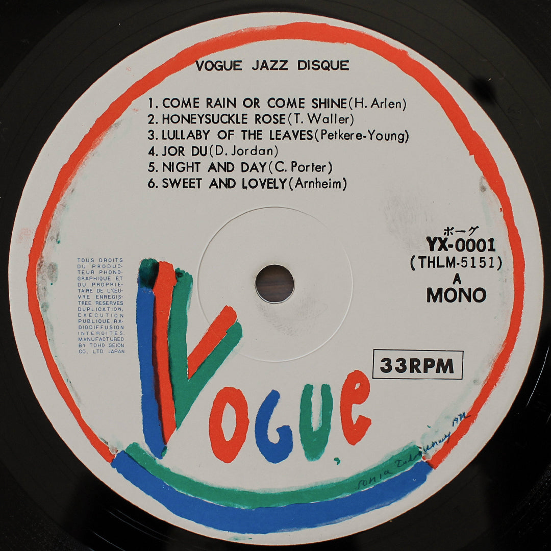 Vogue Jazz Disque 33'lük LP PLAK Japan Vinyl