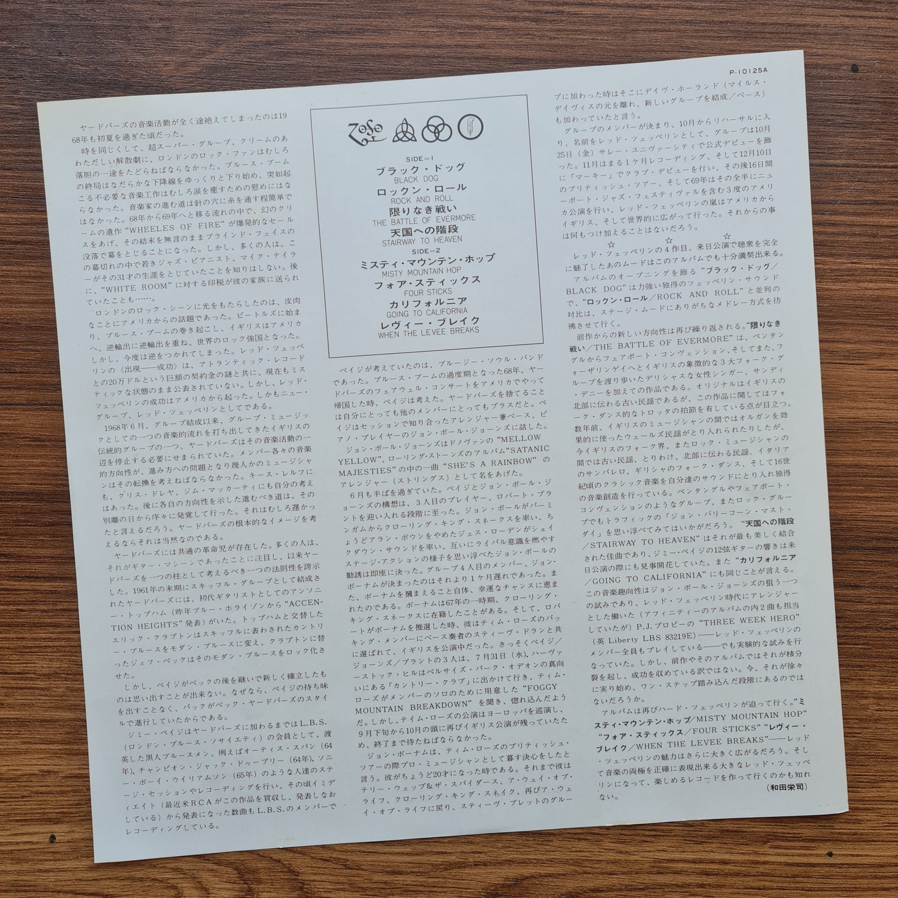 Led Zeppelin – IV 33'lük LP PLAK Japan Vinyl
