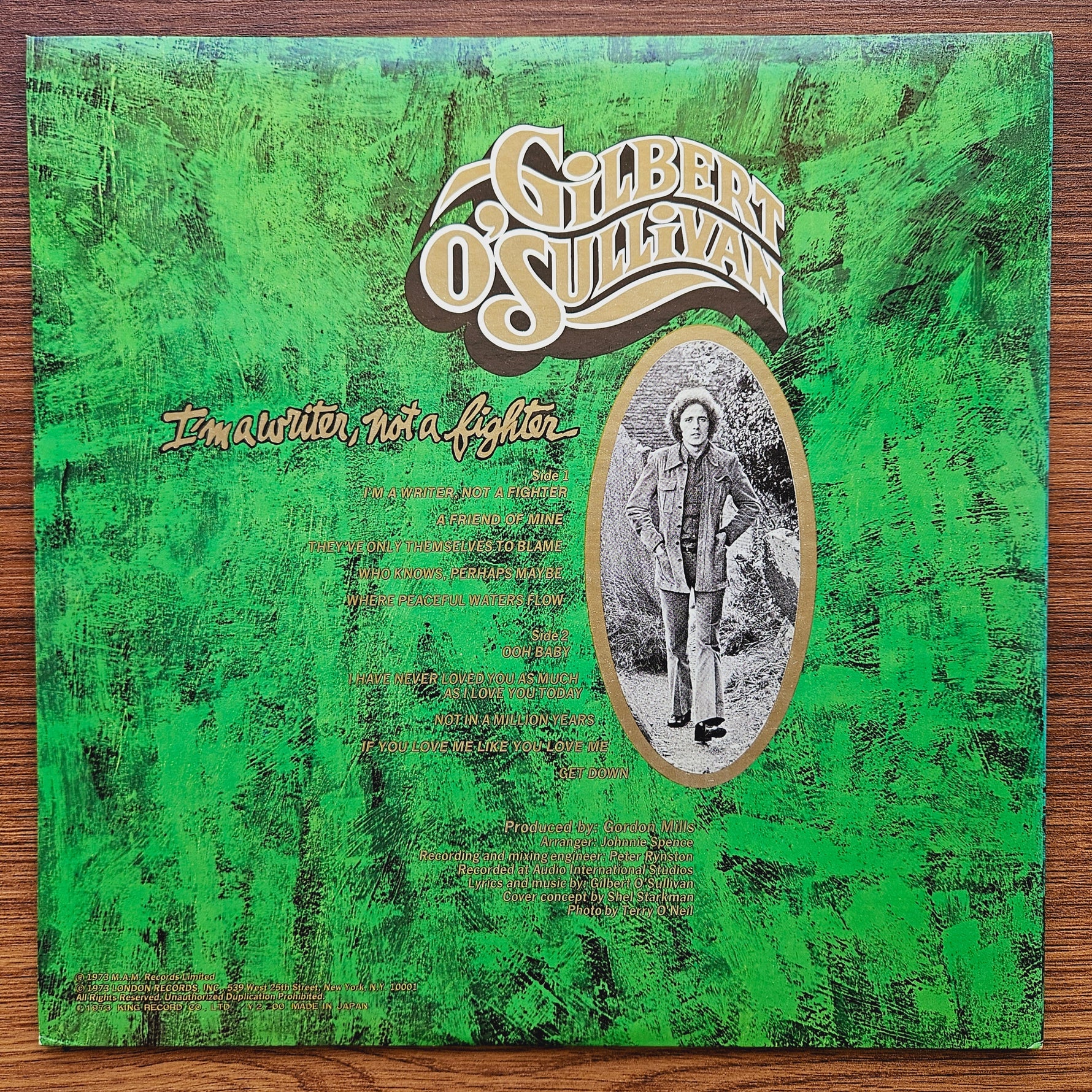 Gilbert O'Sullivan – I'm A Writer, Not A Fighter 33'lük LP PLAK Japan Vinyl