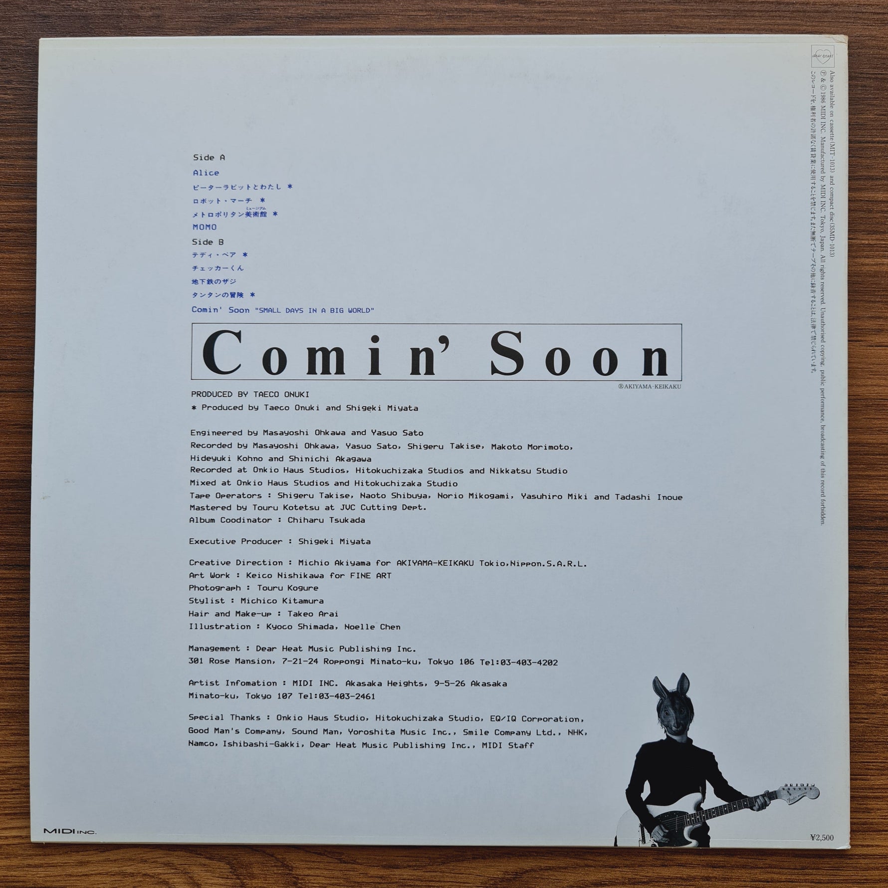 Taeko Ohnuki – Comin' Soon 33'lük LP PLAK Japan Vinyl