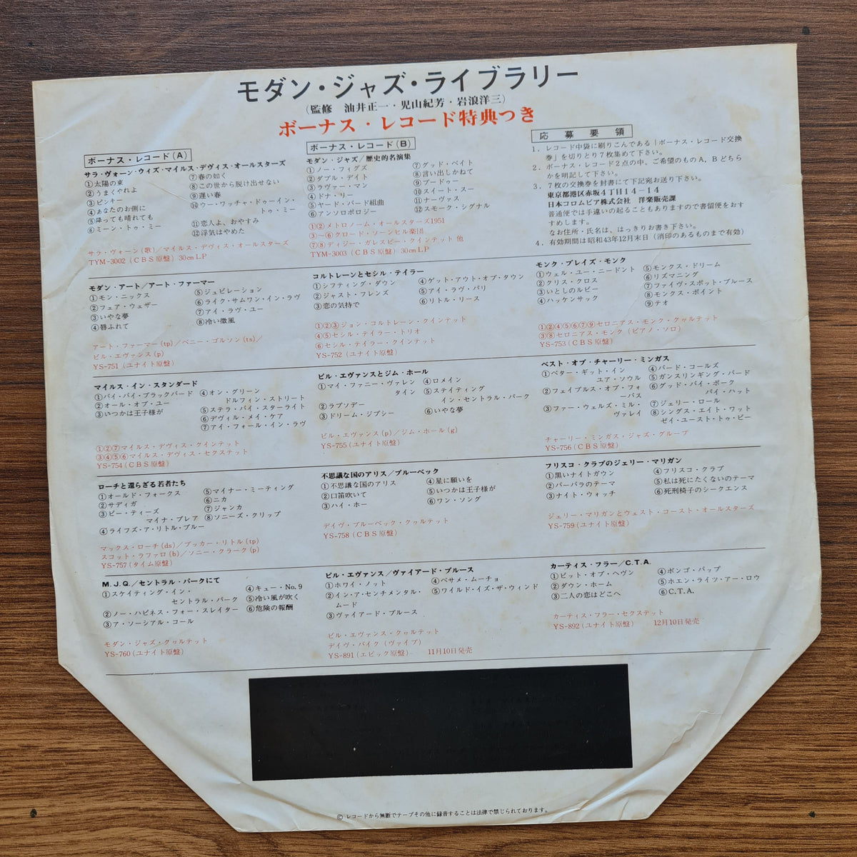 The Miles Davis Quintet – Miles In Berlin 33'lük LP PLAK Japan Vinyl