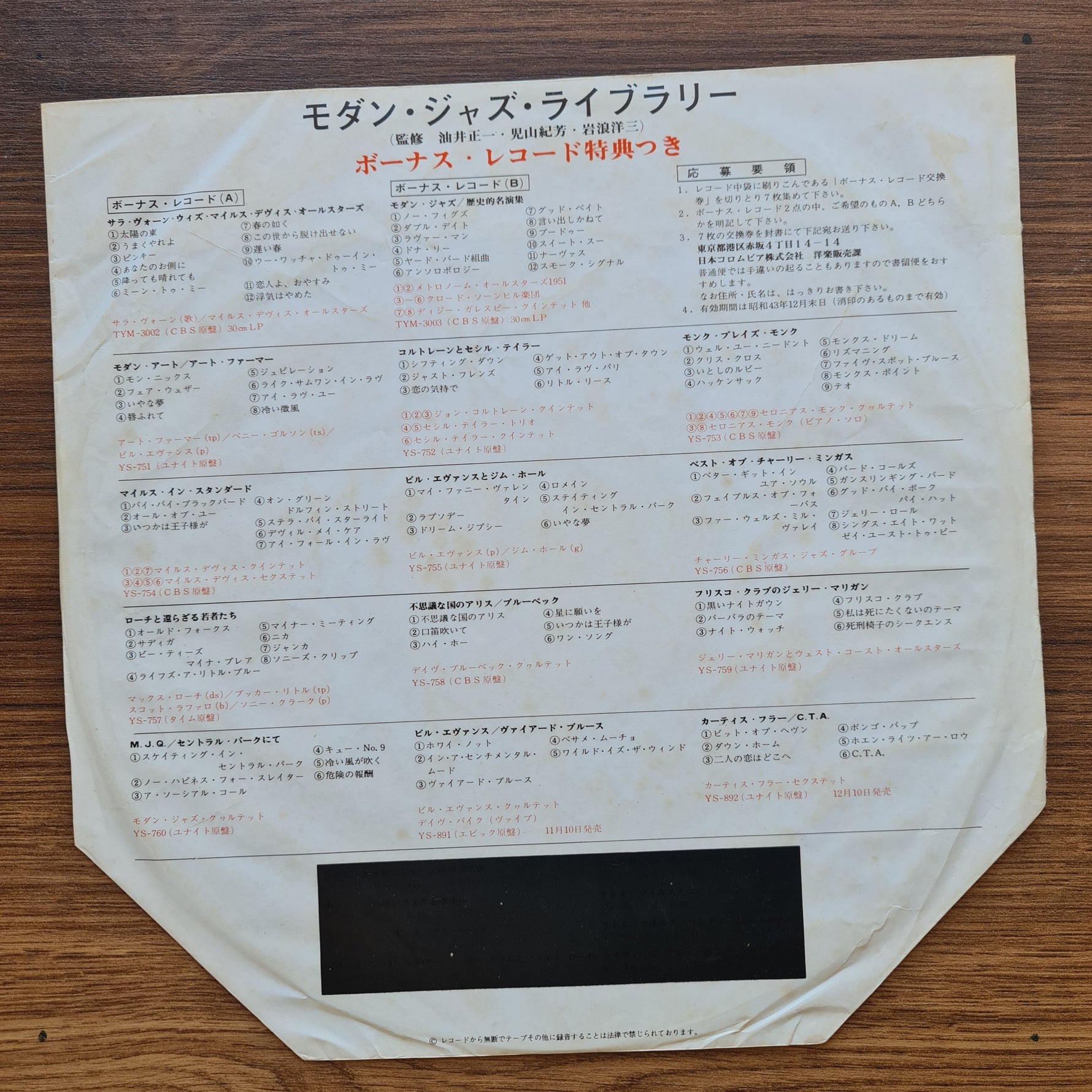 The Miles Davis Quintet – Miles In Berlin 33'lük LP PLAK Japan Vinyl