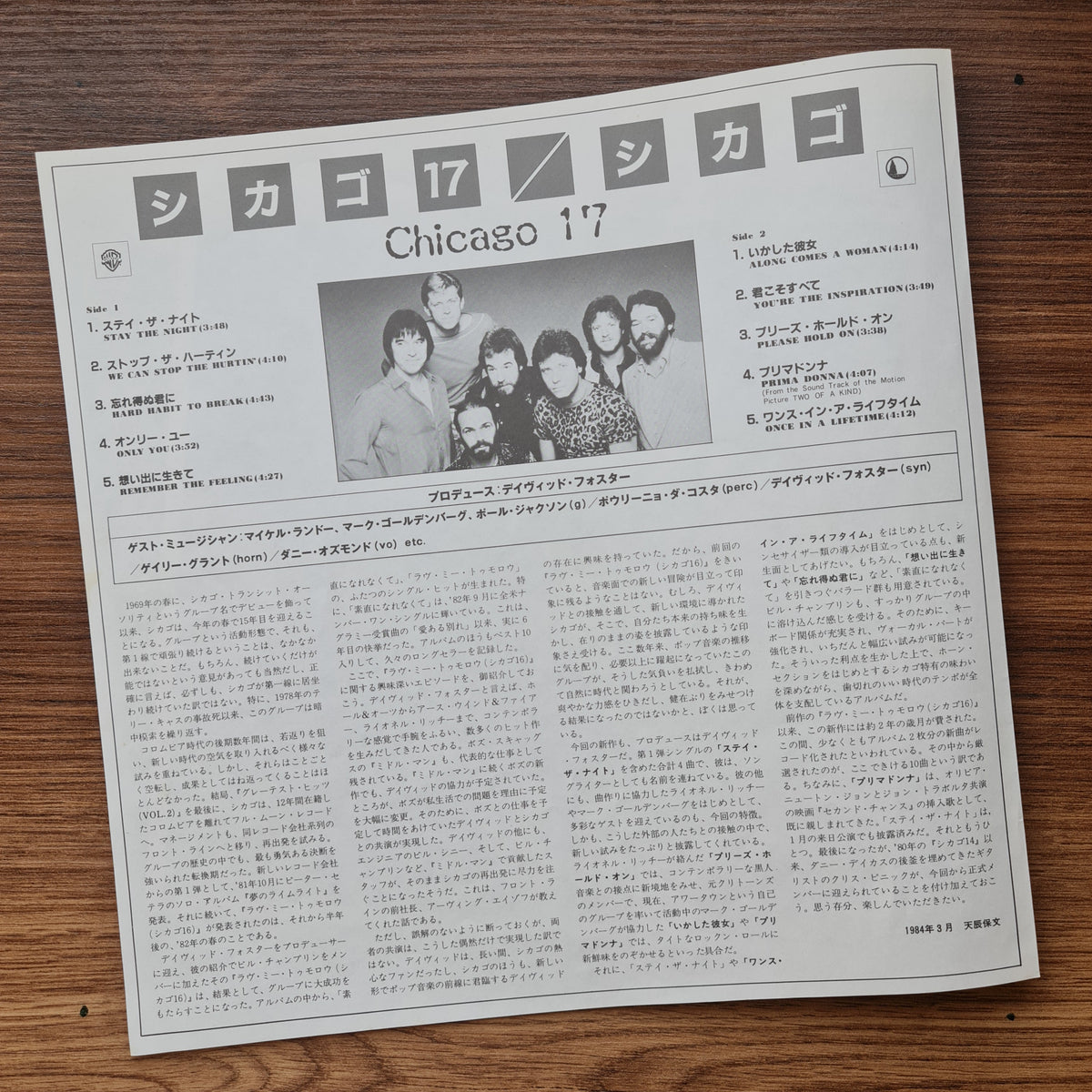 Chicago – Chicago 17 33'lük LP PLAK Japan Vinyl