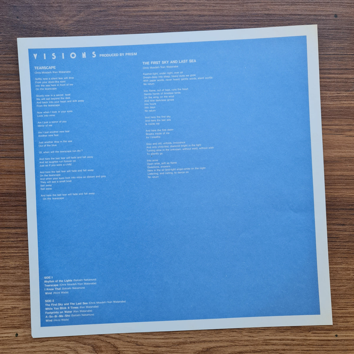 Prism – Visions 33'lük LP PLAK Japan Vinyl