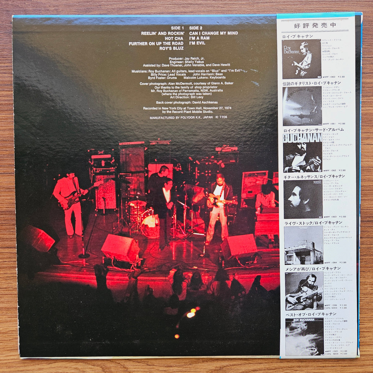 Roy Buchanan – Live Stock 33'lük LP PLAK Japan Vinyl
