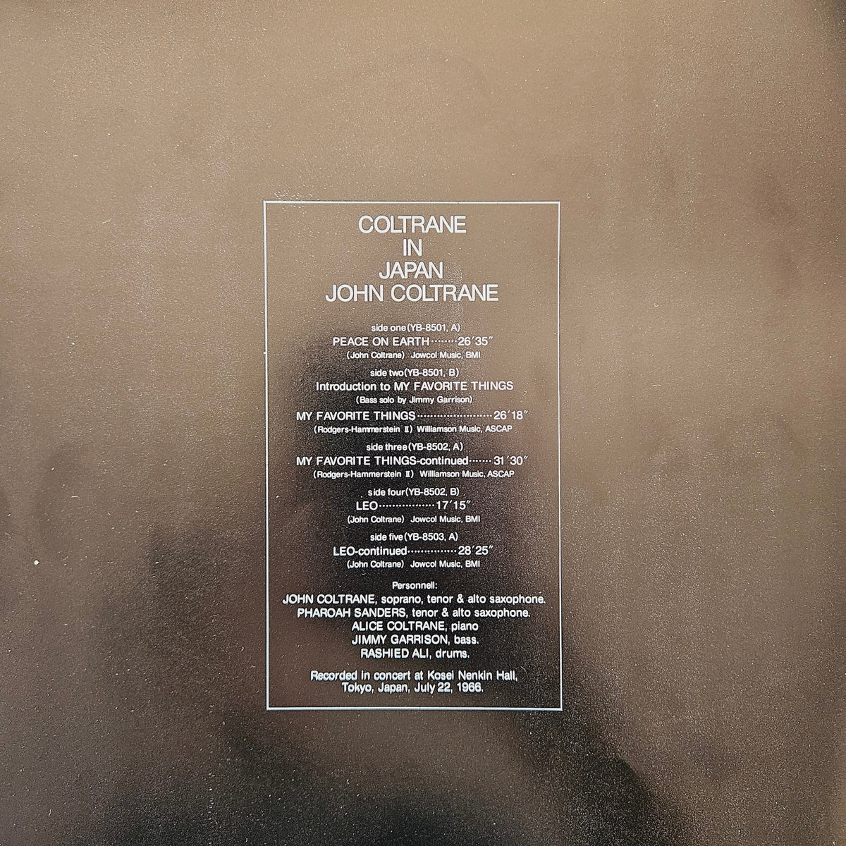 John Coltrane – Coltrane In Japan Japan Vinyl