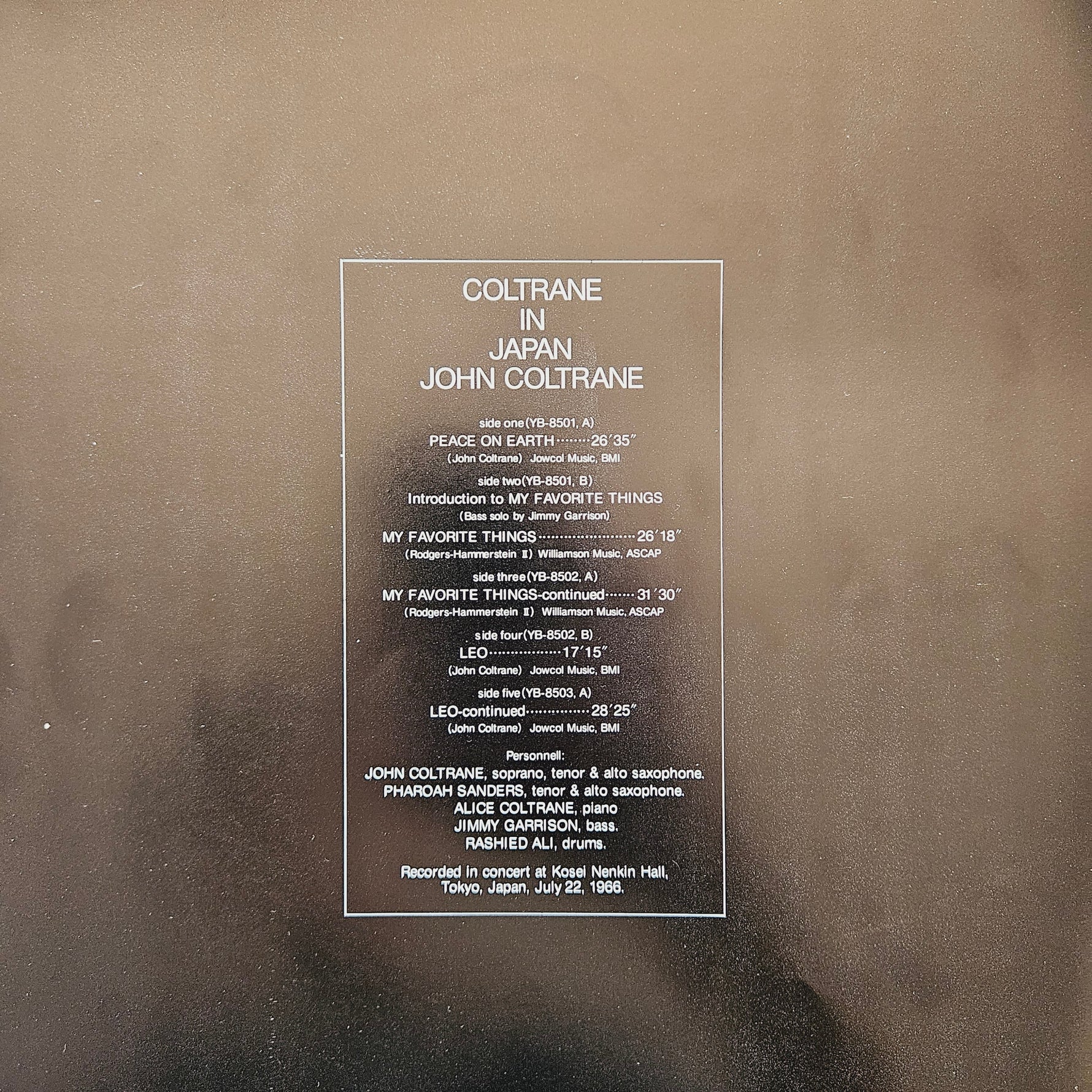 John Coltrane – Coltrane In Japan Japan Vinyl