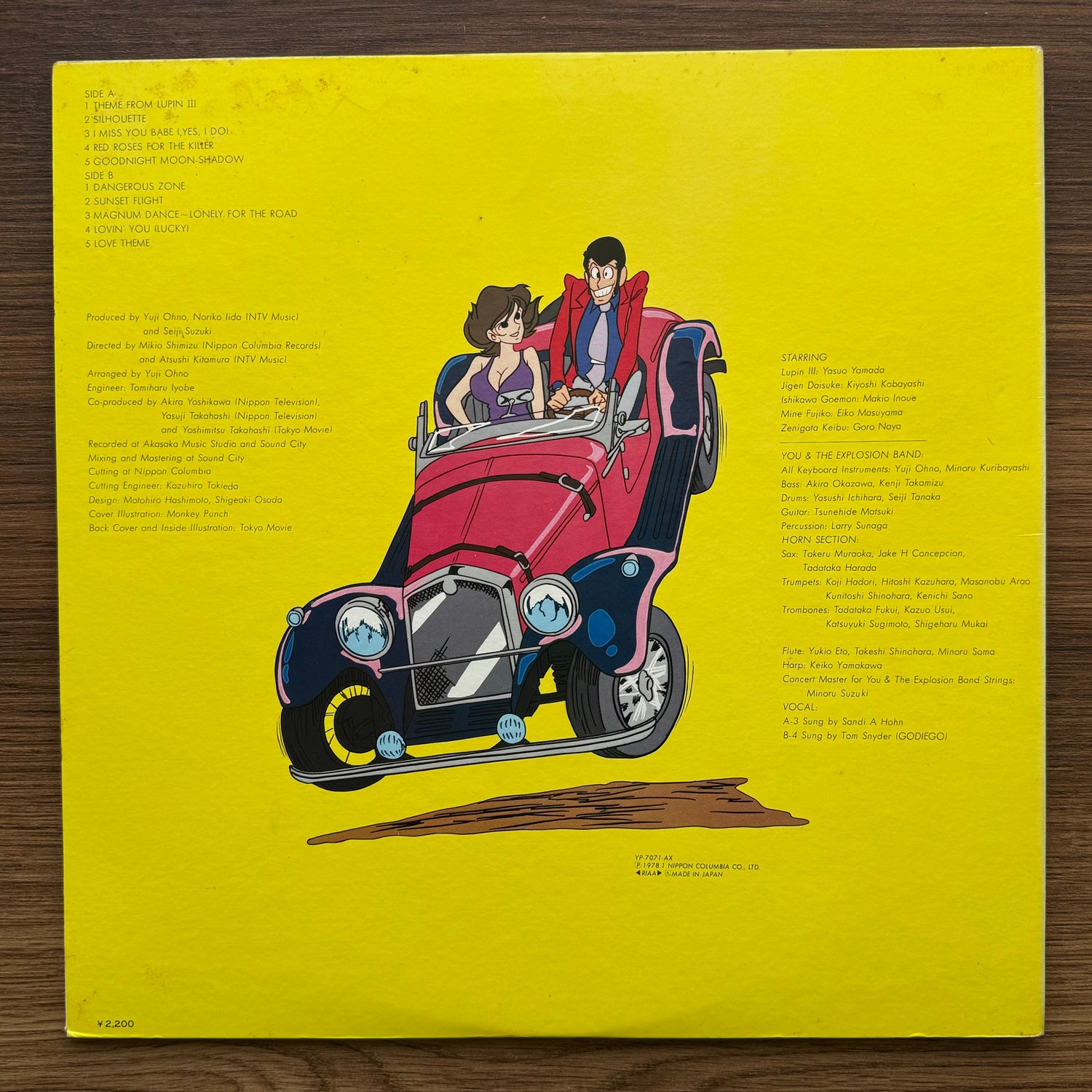 Lupin III Original Soundtrack 33'lük LP PLAK Japan Vinyl