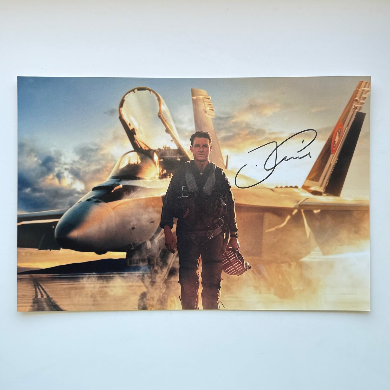 Tom Cruise Top Gun 20x30 cm Boyutunda El İmzalı Fotoğraf (Ömür Boyu COA) Japan Vinyl