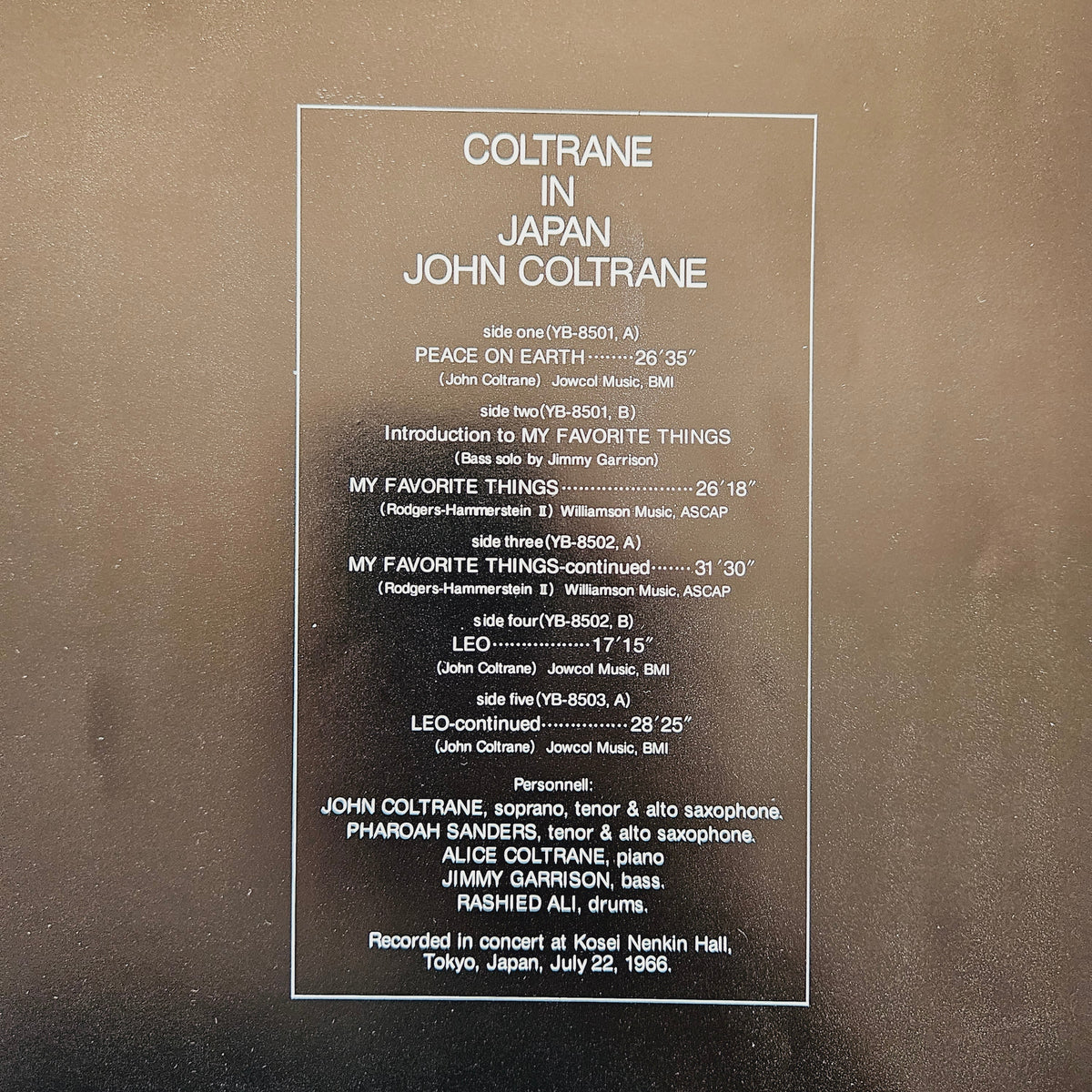 John Coltrane – Coltrane In Japan Japan Vinyl