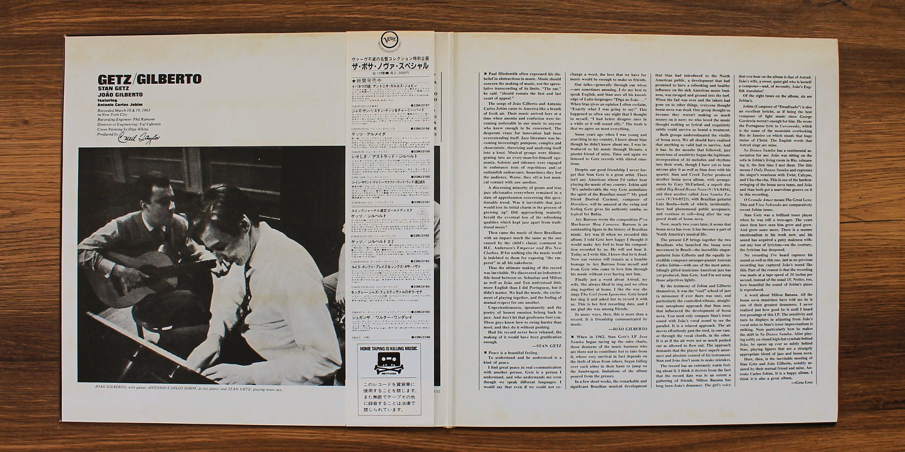 Stan Getz & João Gilberto Featuring Antonio Carlos Jobim - Getz / Gilberto Japan Vinyl