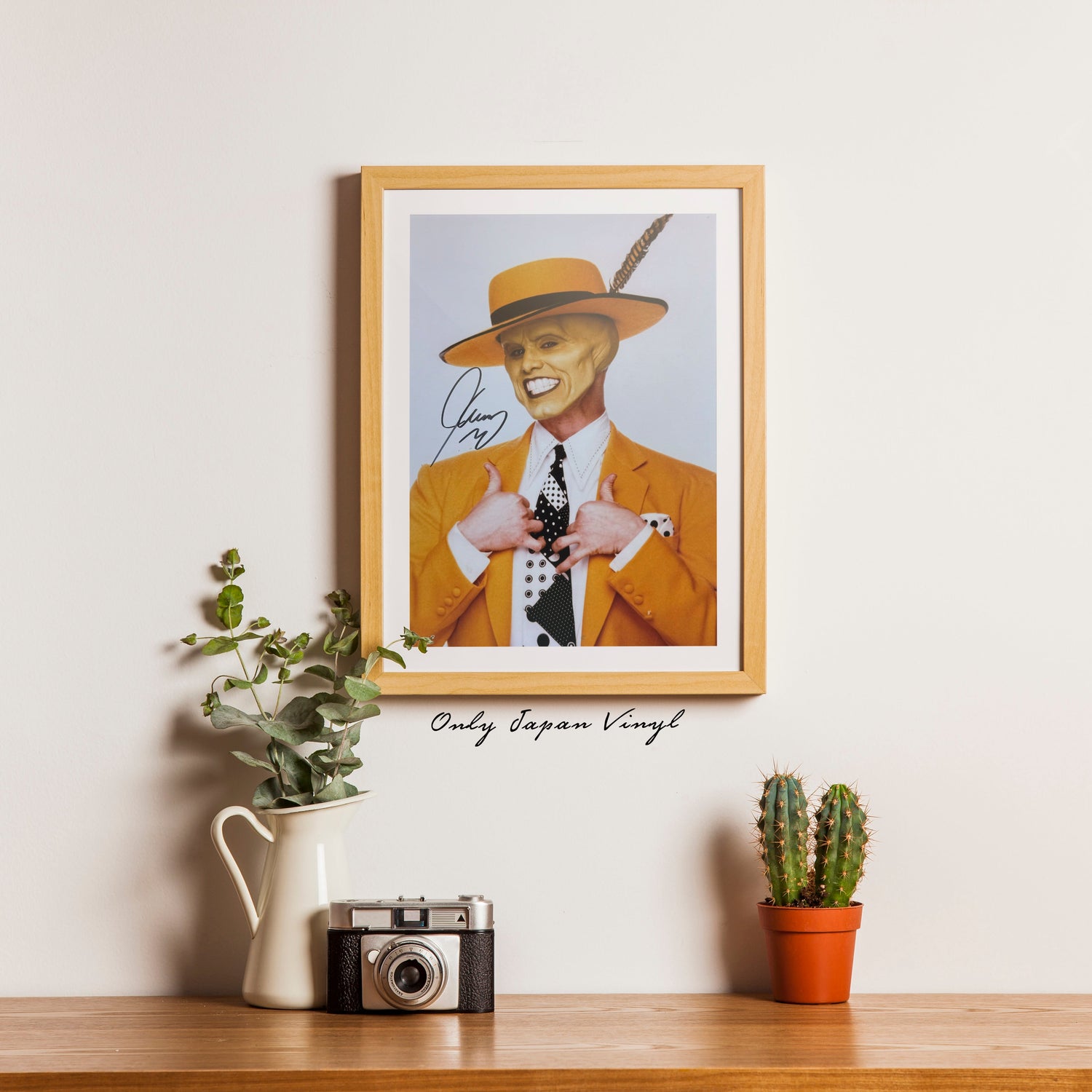 Jim Carrey The Mask 20x30 cm Boyutunda El İmzalı Fotoğraf (Ömür Boyu COA) Japan Vinyl