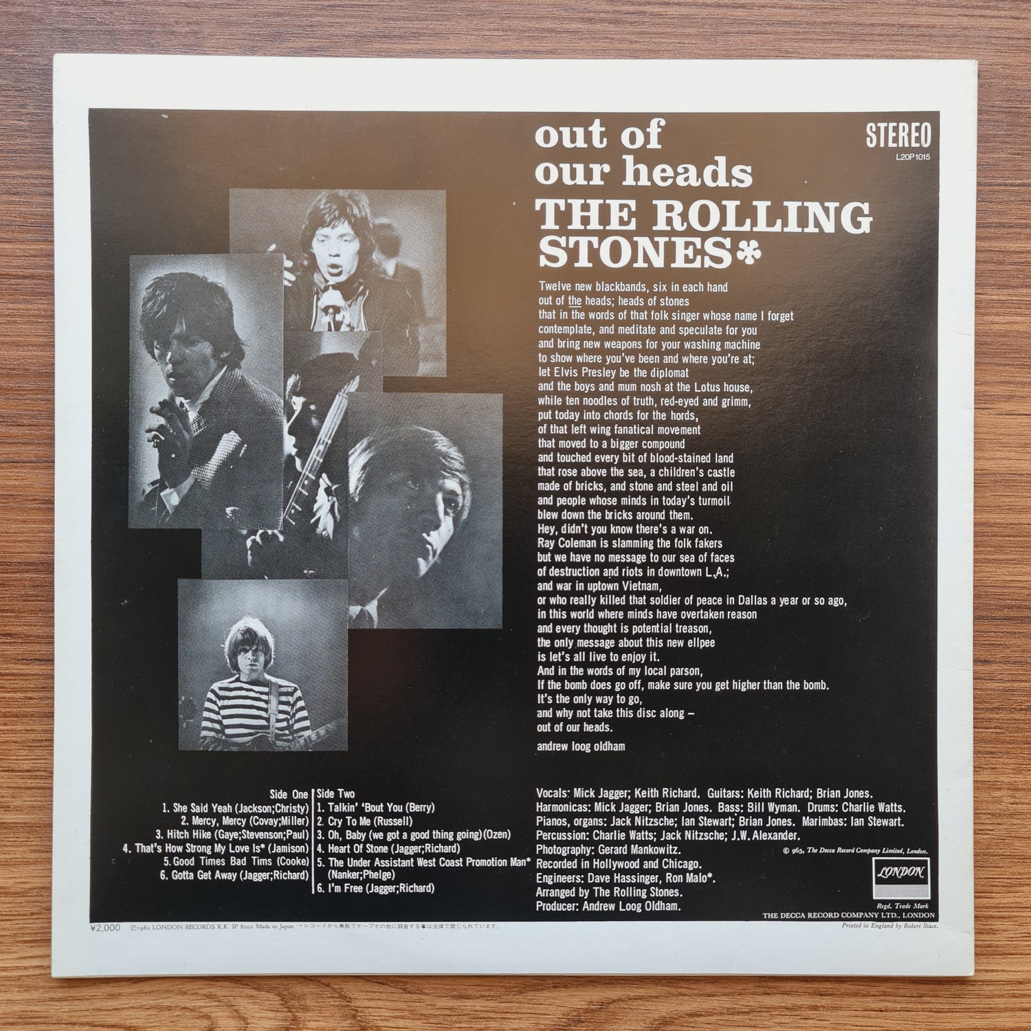 The Rolling Stones – Out Of Our Heads  (Blue Vinyl) 33'lük LP PLAK Japan Vinyl