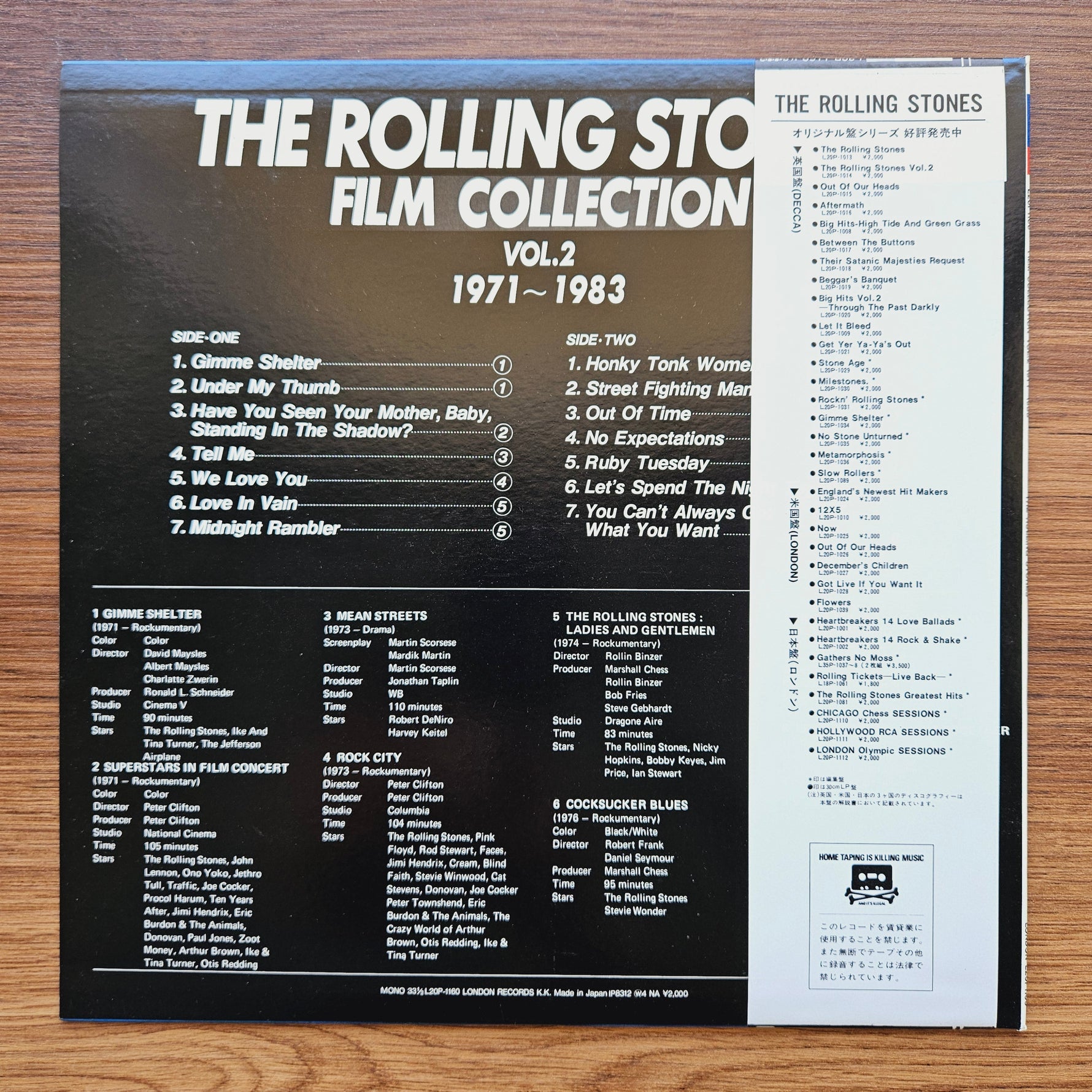 The Rolling Stones – Film Collection Vol.2 1971~1983 33'lük LP PLAK Japan Vinyl