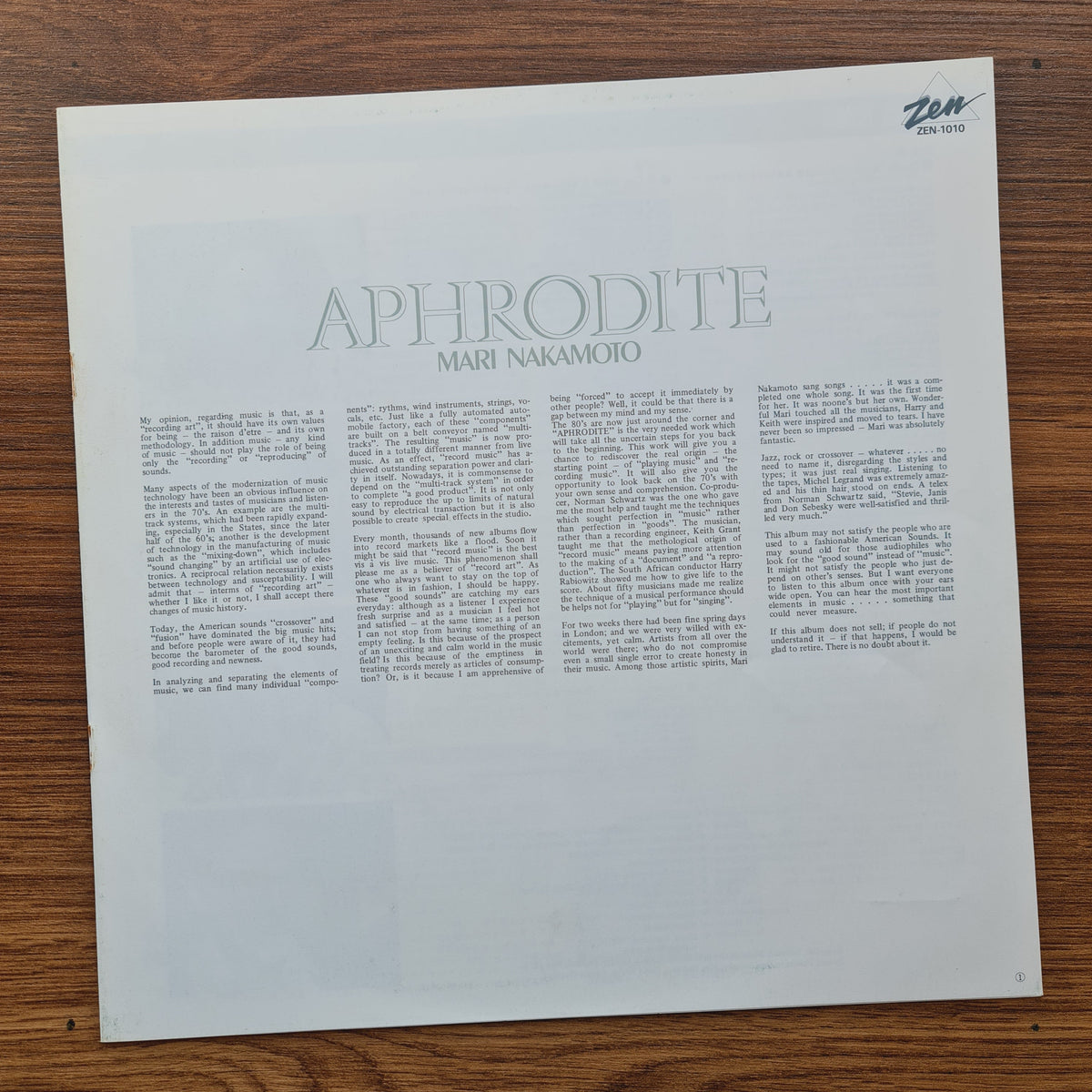 Mari Nakamoto – Aphrodite Japan Vinyl