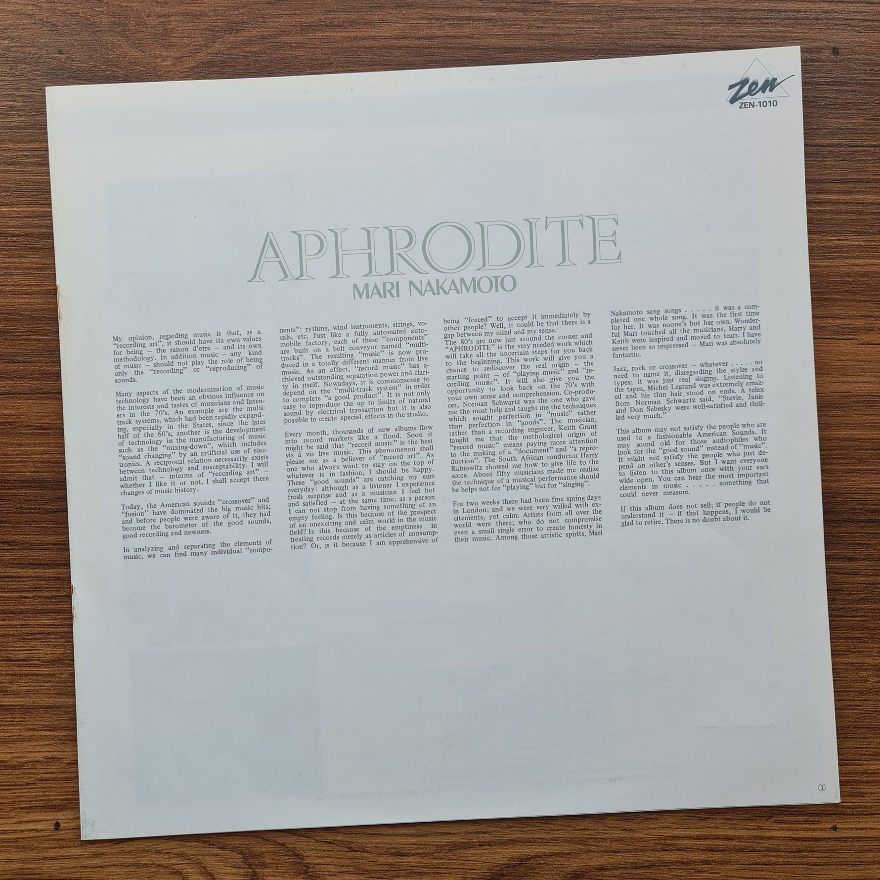 Mari Nakamoto – Aphrodite Japan Vinyl
