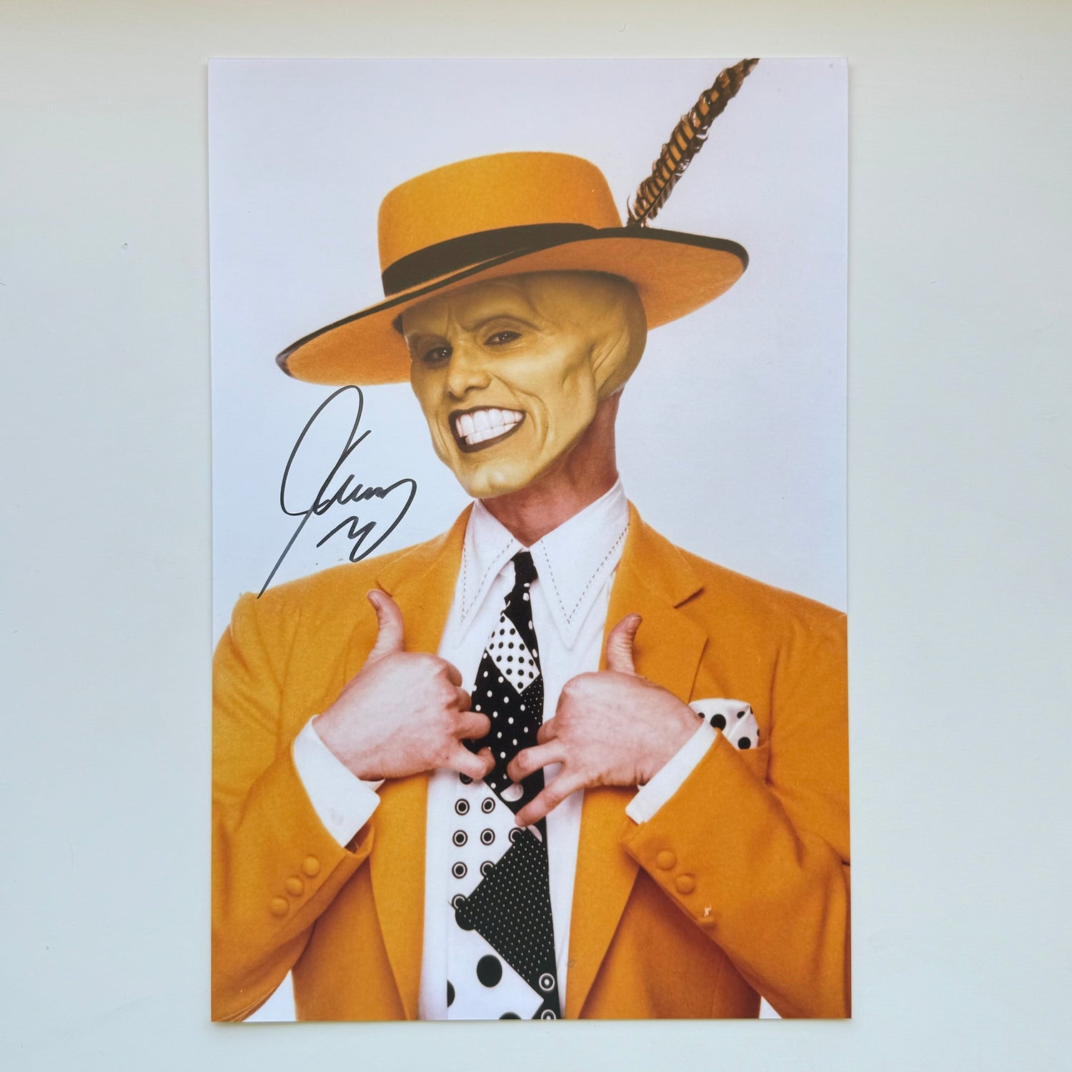 Jim Carrey The Mask 20x30 cm Boyutunda El İmzalı Fotoğraf (Ömür Boyu COA) Japan Vinyl