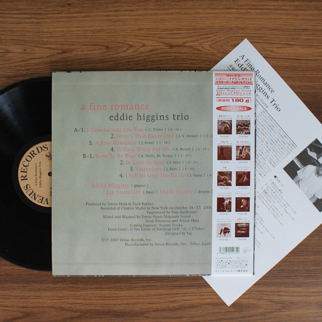 Eddie Higgins Trio - A Fine Romance 33'lük LP PLAK Japan Vinyl