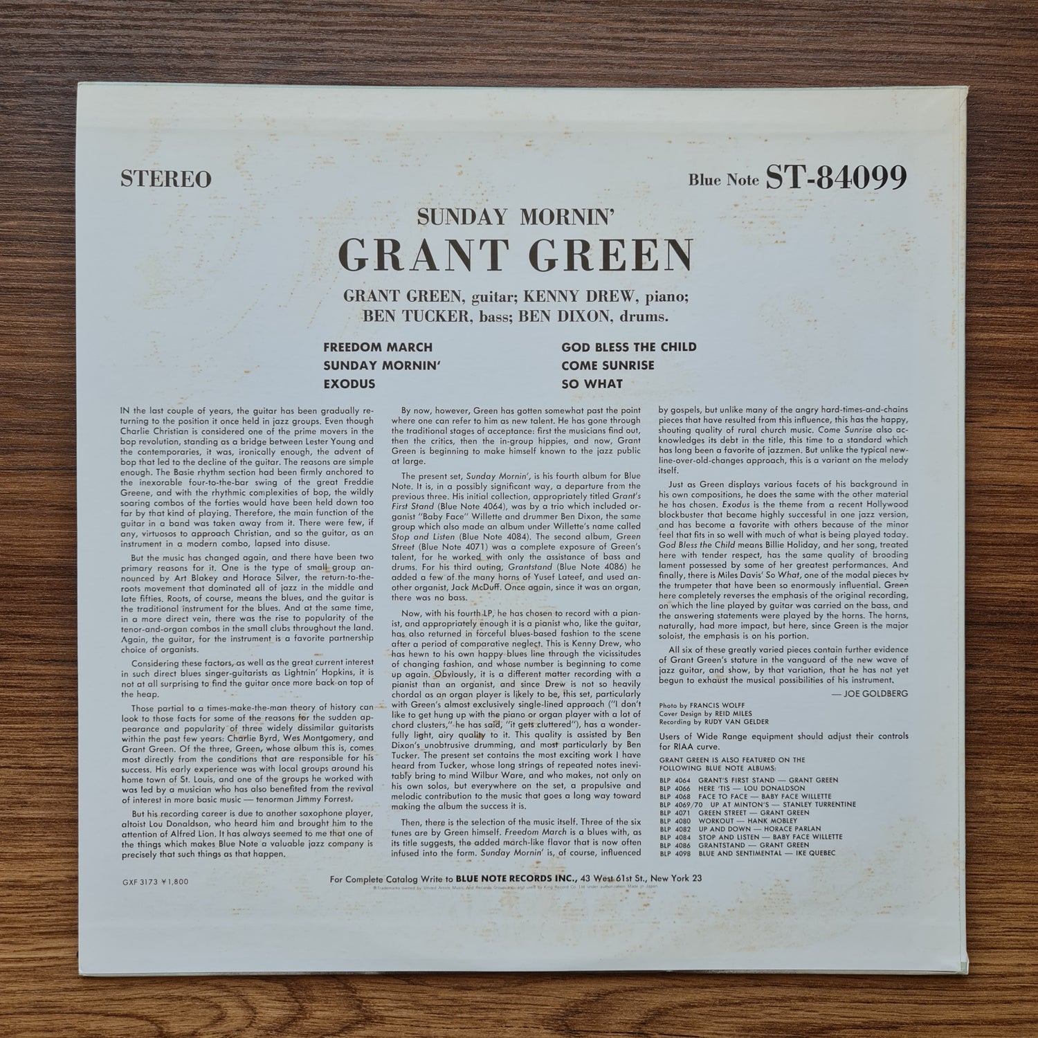 Grant Green - Sunday Mornin' Japan Vinyl