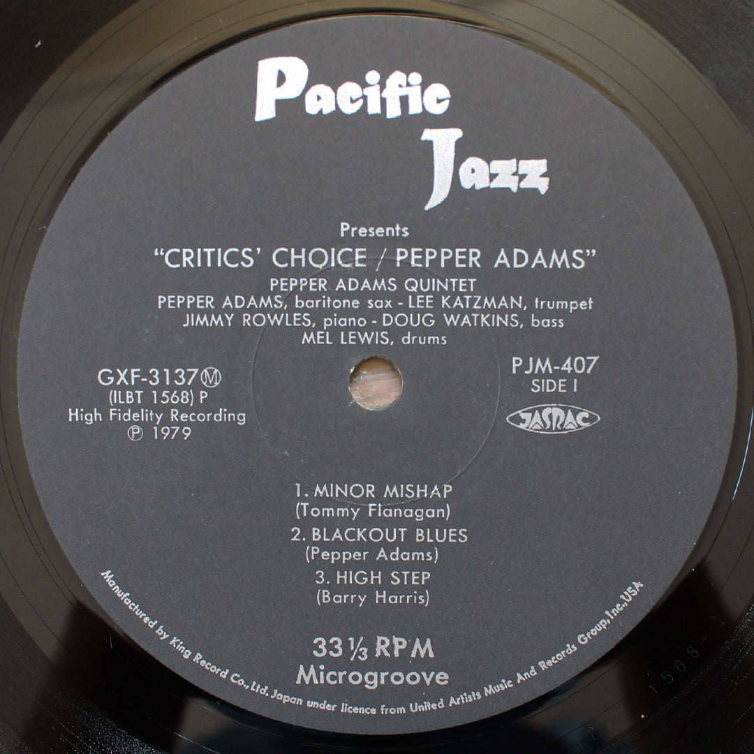 Pepper Adams - Critics' Choice Japan Vinyl