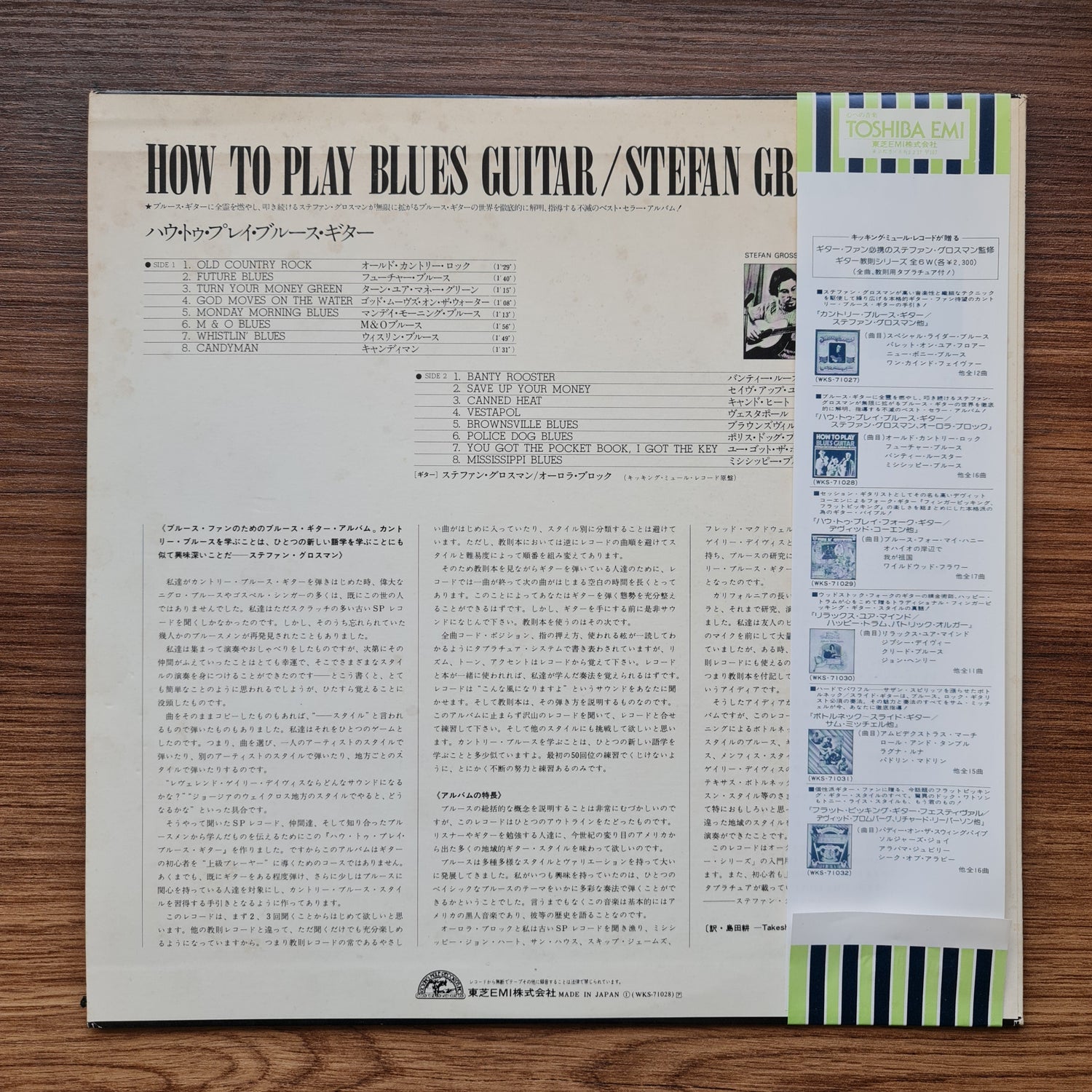 Stefan Grossman / Aurora Block – How To Play Blues Guitar 33'lük LP PLAK Japan Vinyl