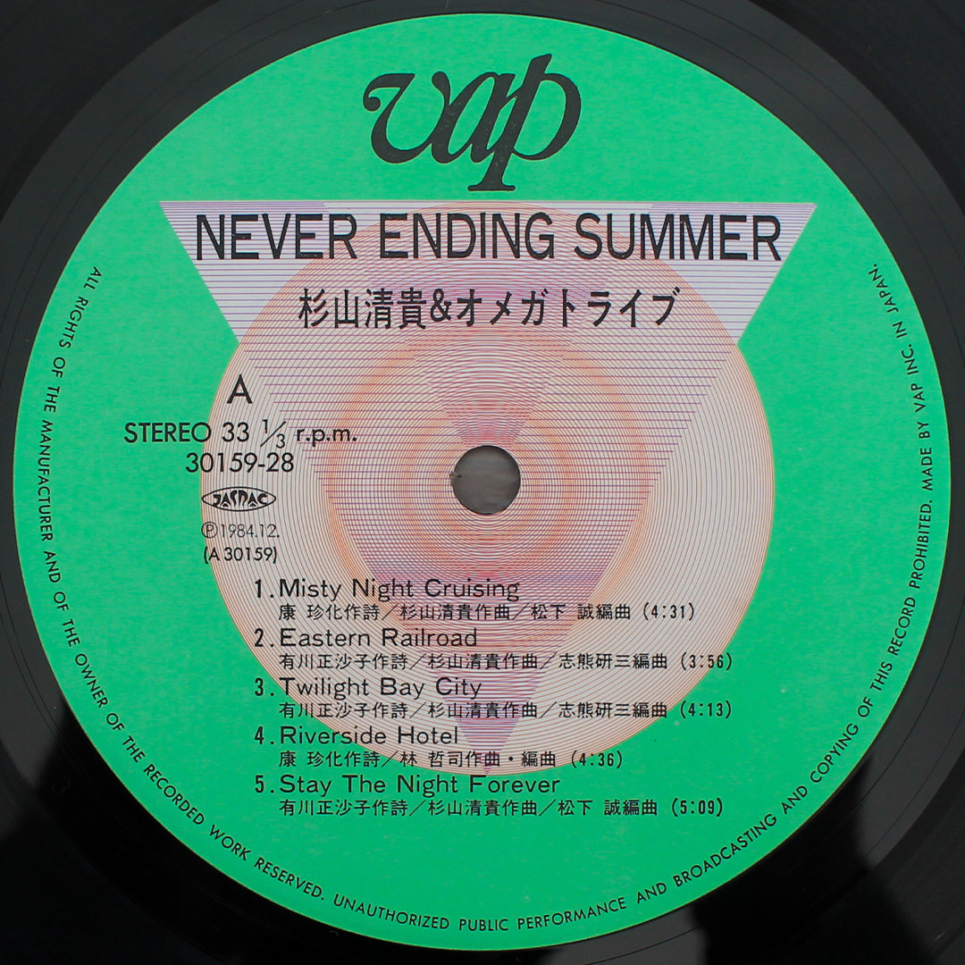S. Kiyotaka & Omega Tribe - Never Ending Summer 33'lük LP PLAK Japan Vinyl