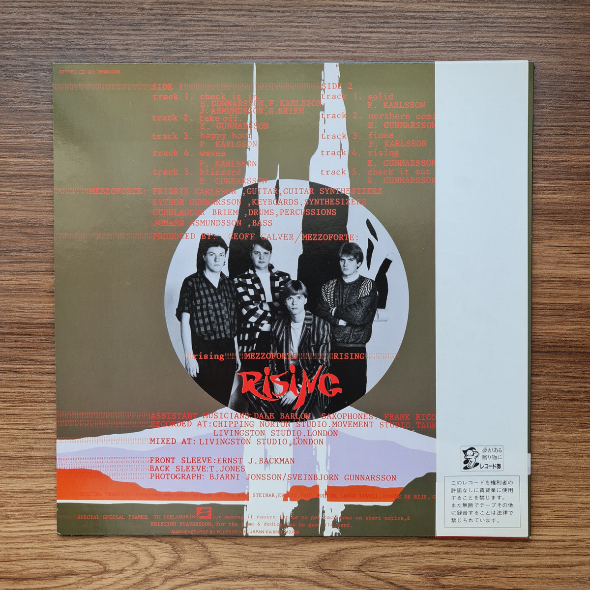Mezzoforte – Rising 33'lük LP PLAK Japan Vinyl