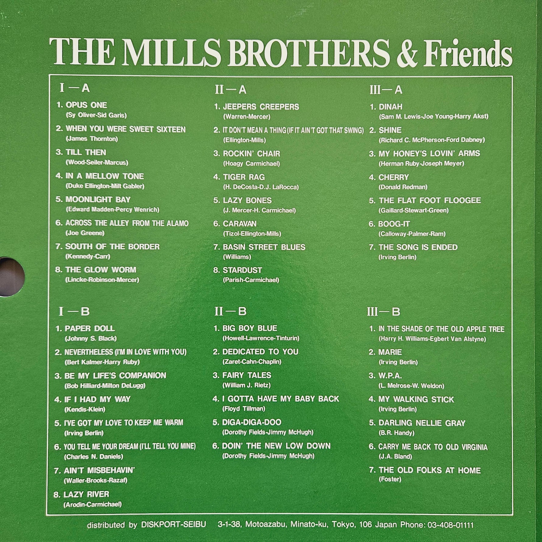 The Mills Brothers – Ella Fitzgerald, Duke Ellington, Cab Calloway, Bing Crosby Japan Vinyl